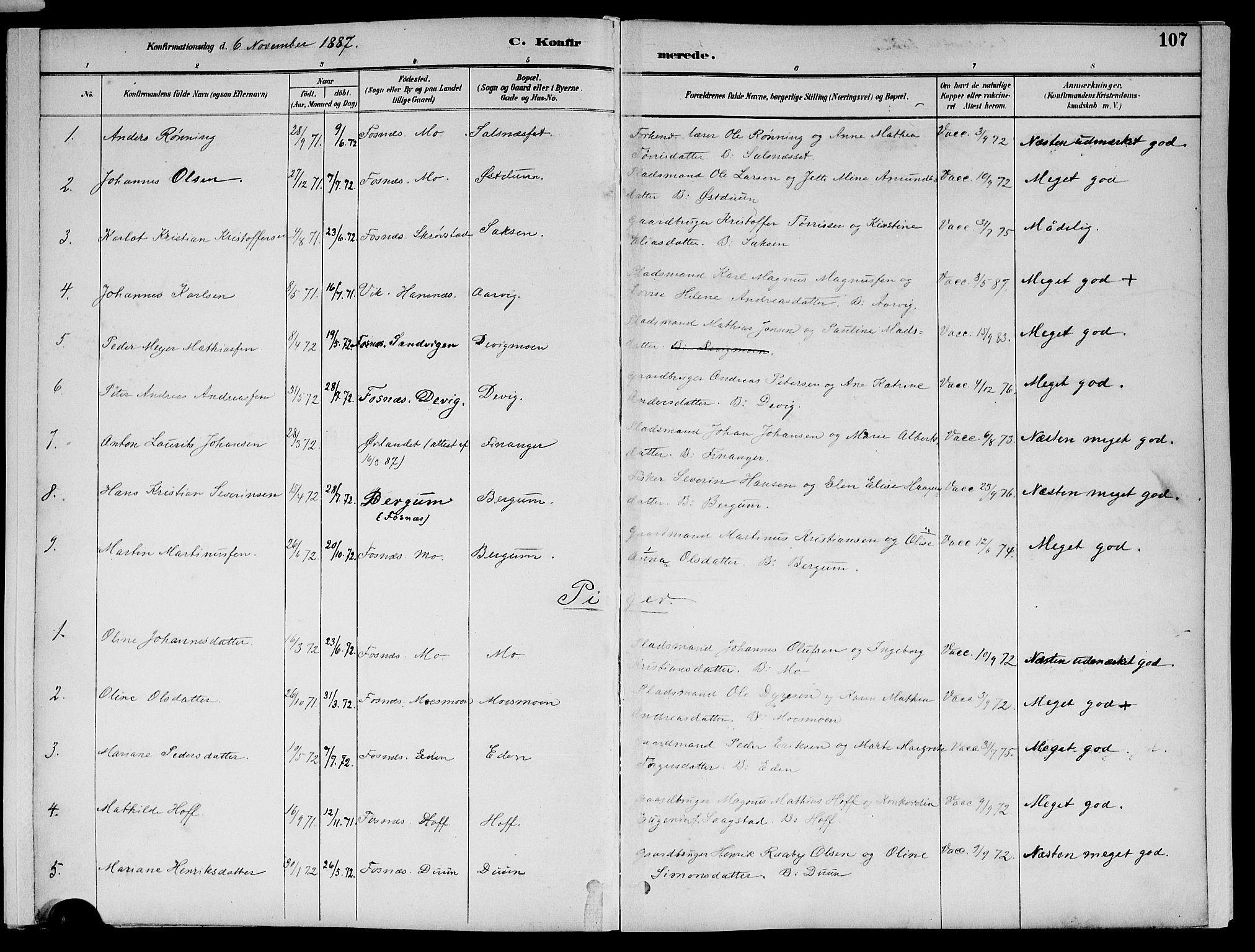 Ministerialprotokoller, klokkerbøker og fødselsregistre - Nord-Trøndelag, AV/SAT-A-1458/773/L0617: Parish register (official) no. 773A08, 1887-1910, p. 107
