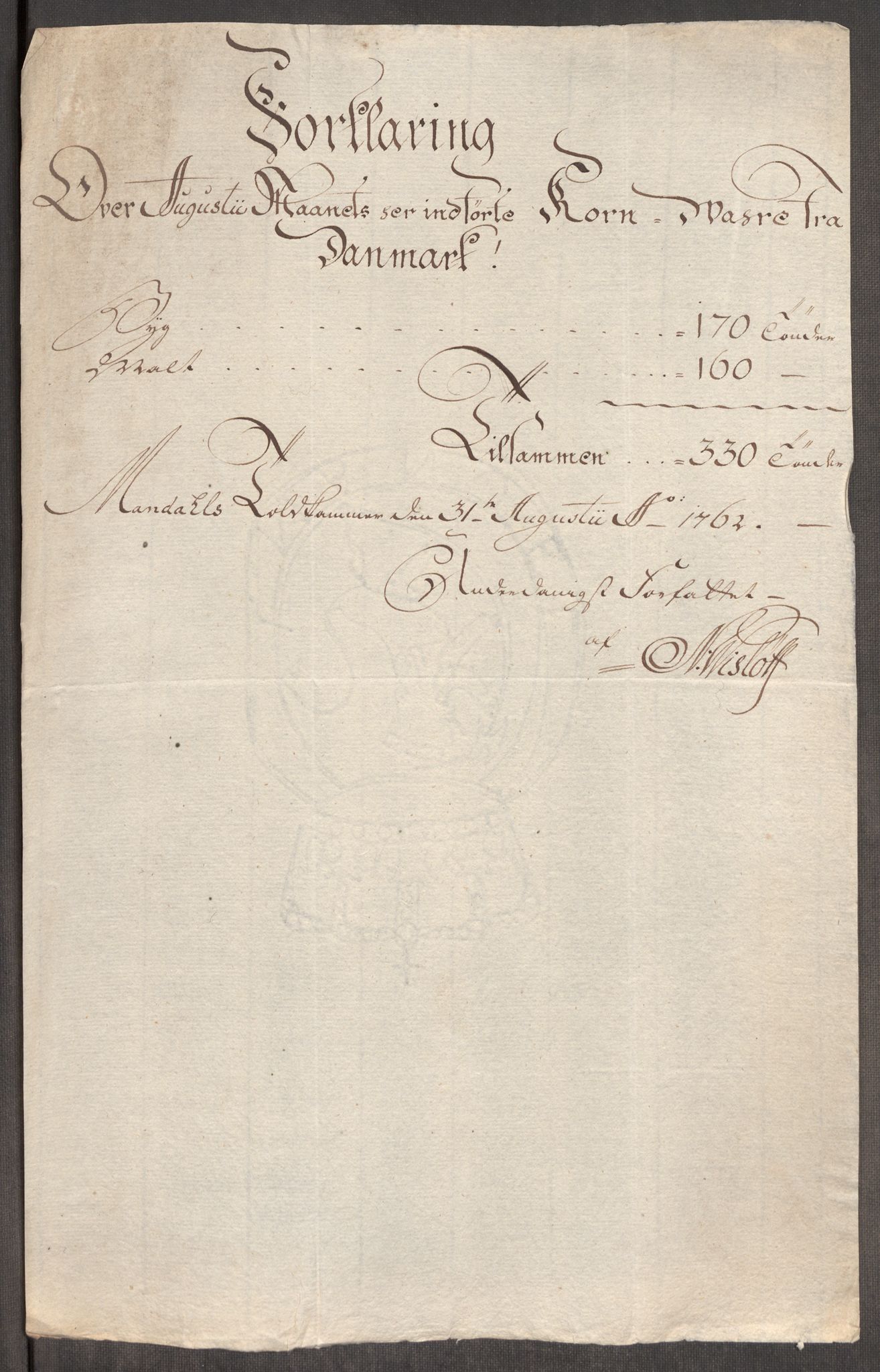 Rentekammeret inntil 1814, Realistisk ordnet avdeling, AV/RA-EA-4070/Oe/L0007: [Ø1]: Priskuranter, 1761-1763, p. 509