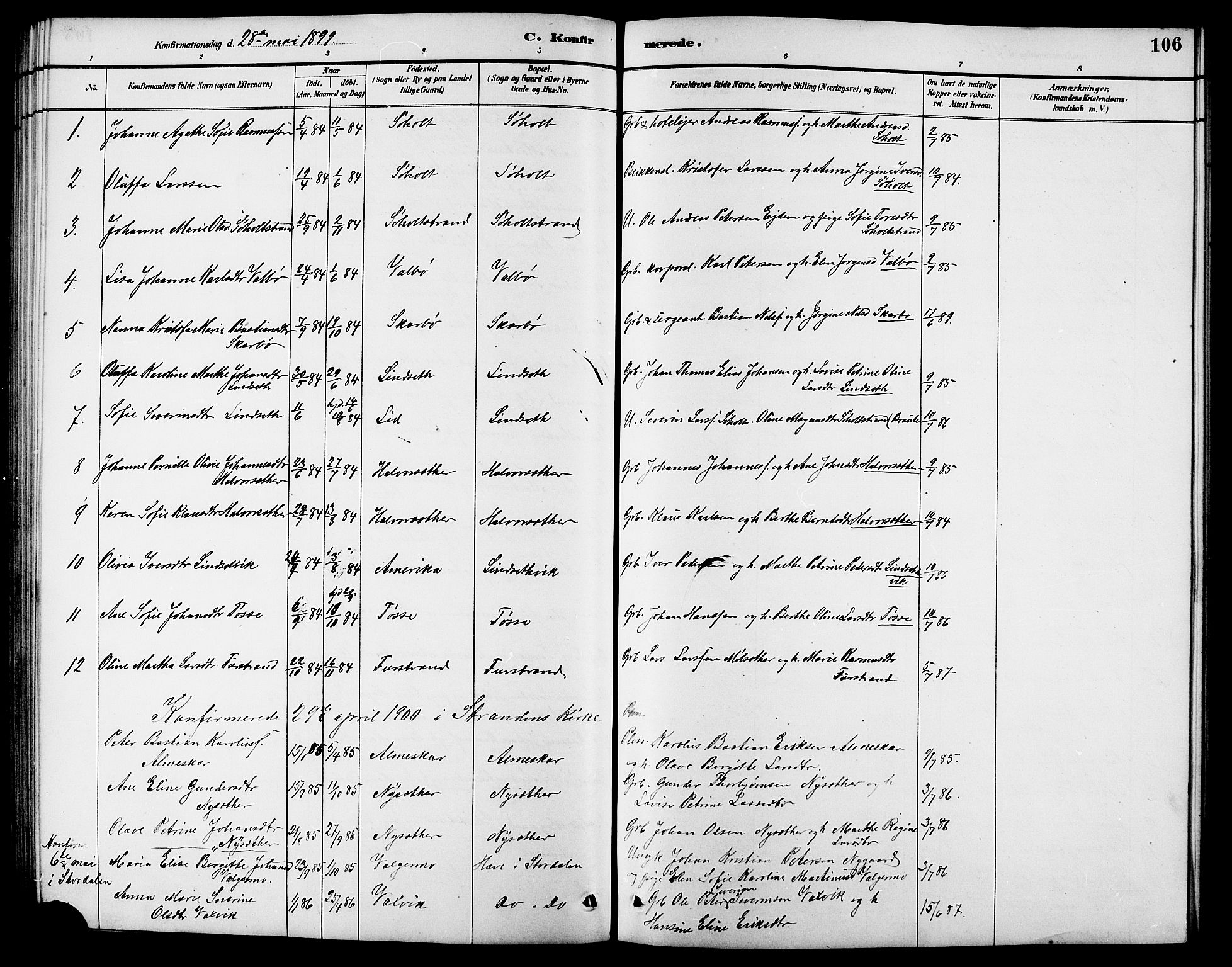 Ministerialprotokoller, klokkerbøker og fødselsregistre - Møre og Romsdal, AV/SAT-A-1454/522/L0327: Parish register (copy) no. 522C06, 1890-1915, p. 106