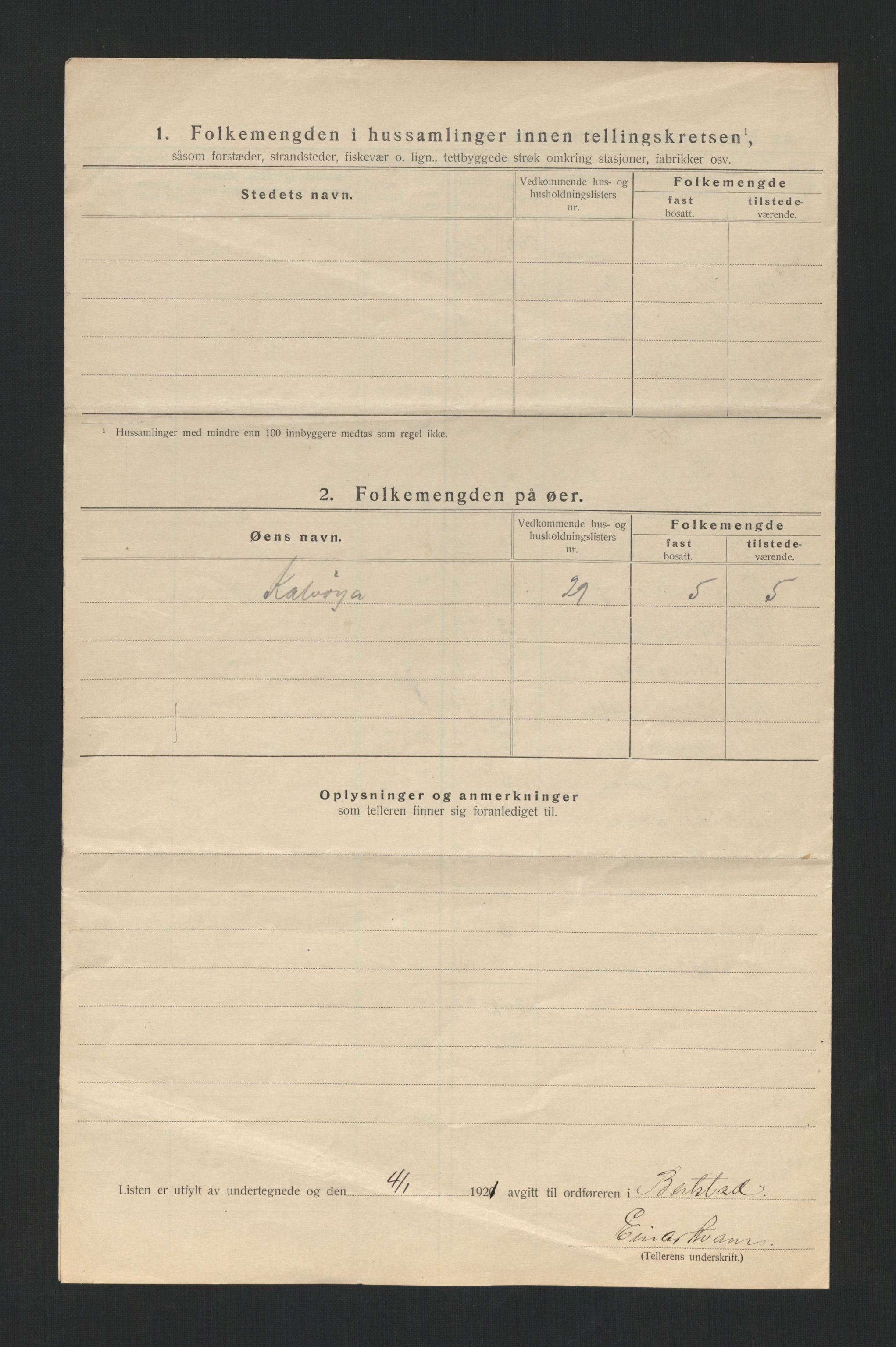 SAT, 1920 census for Beitstad, 1920, p. 24