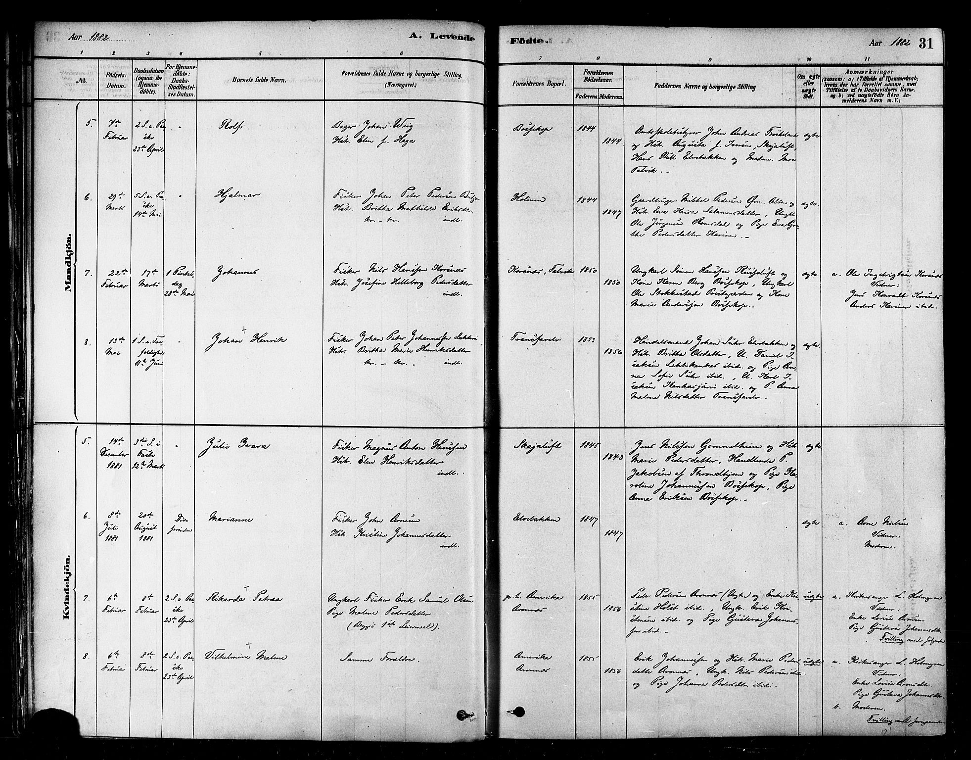 Alta sokneprestkontor, SATØ/S-1338/H/Ha/L0002.kirke: Parish register (official) no. 2, 1879-1892, p. 31