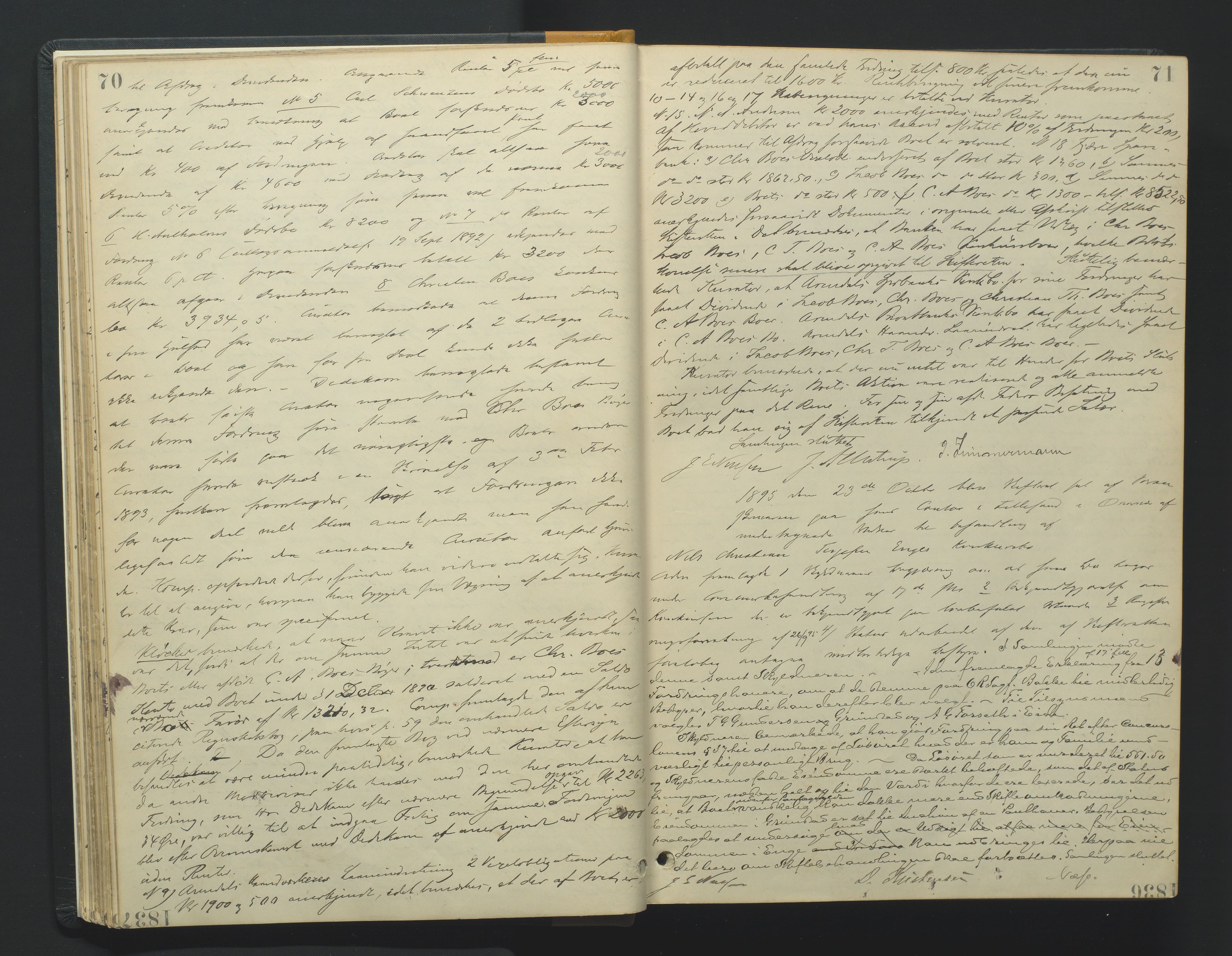 Vestre Nedenes/Sand sorenskriveri, AV/SAK-1221-0010/H/Hc/L0007: Skifteforhandlingsprotokoll nr. 5, 1894-1916, p. 70-71