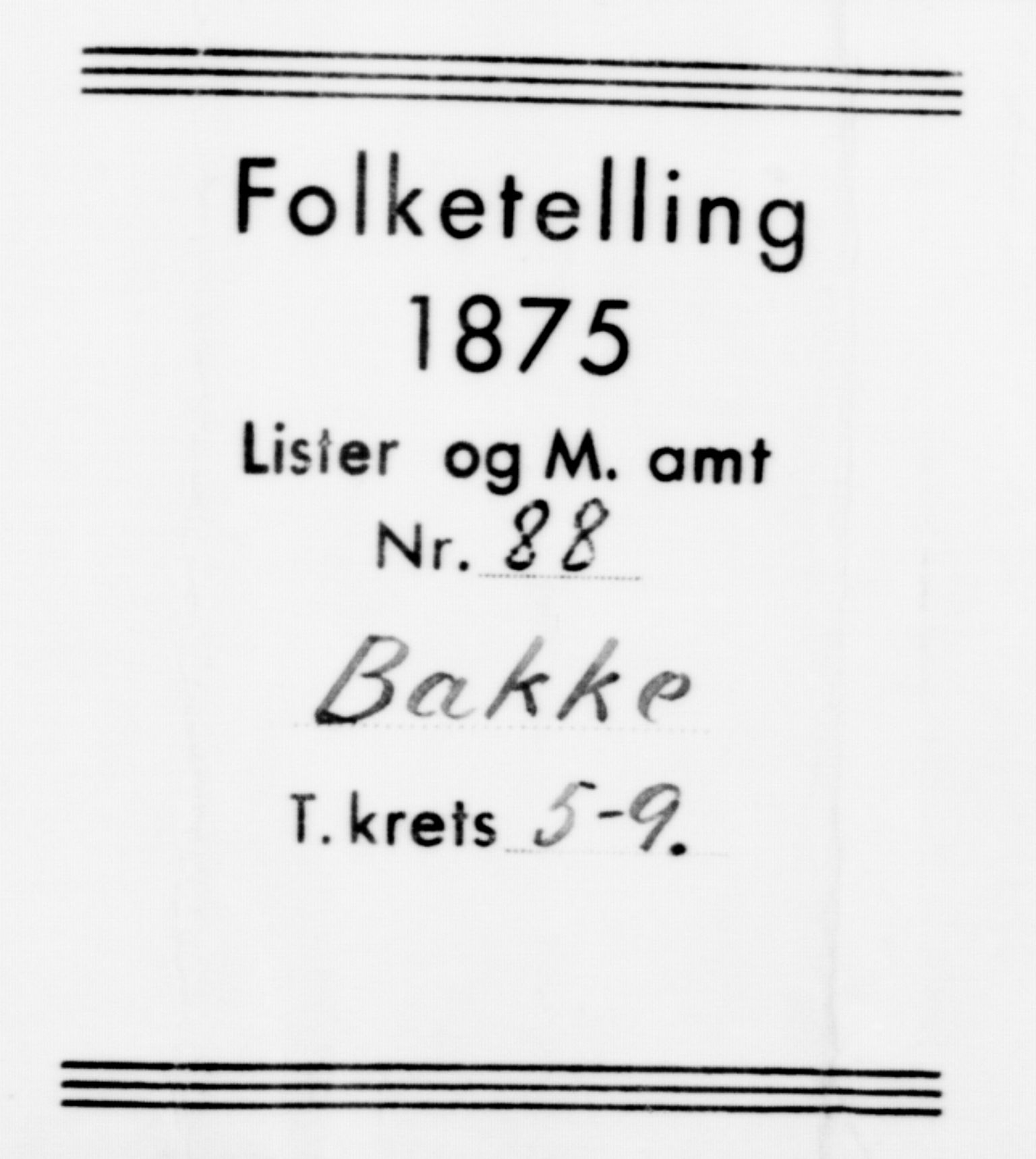 SAK, 1875 census for 1045P Bakke, 1875, p. 482