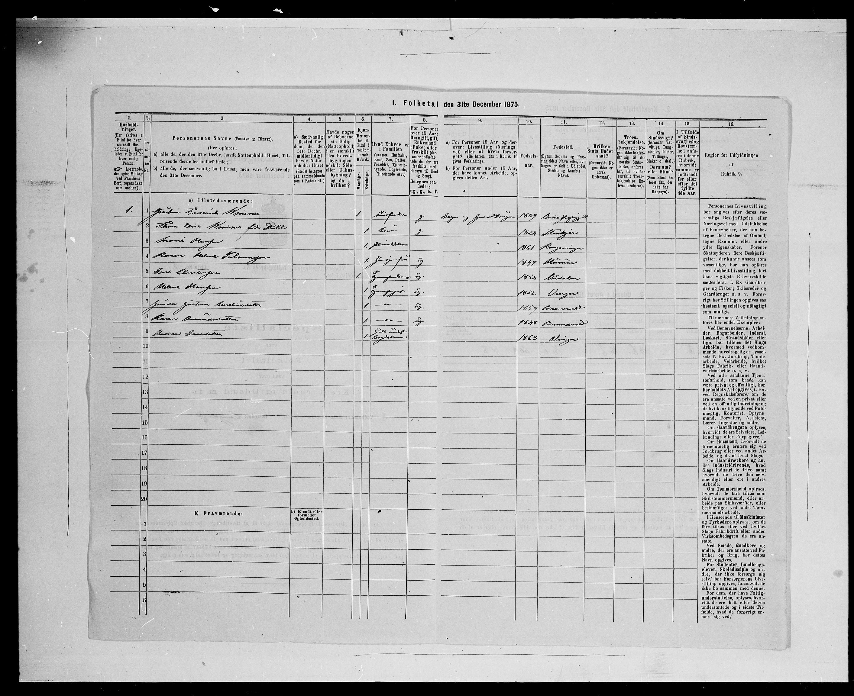 SAH, 1875 census for 0421L Vinger/Vinger og Austmarka, 1875, p. 703