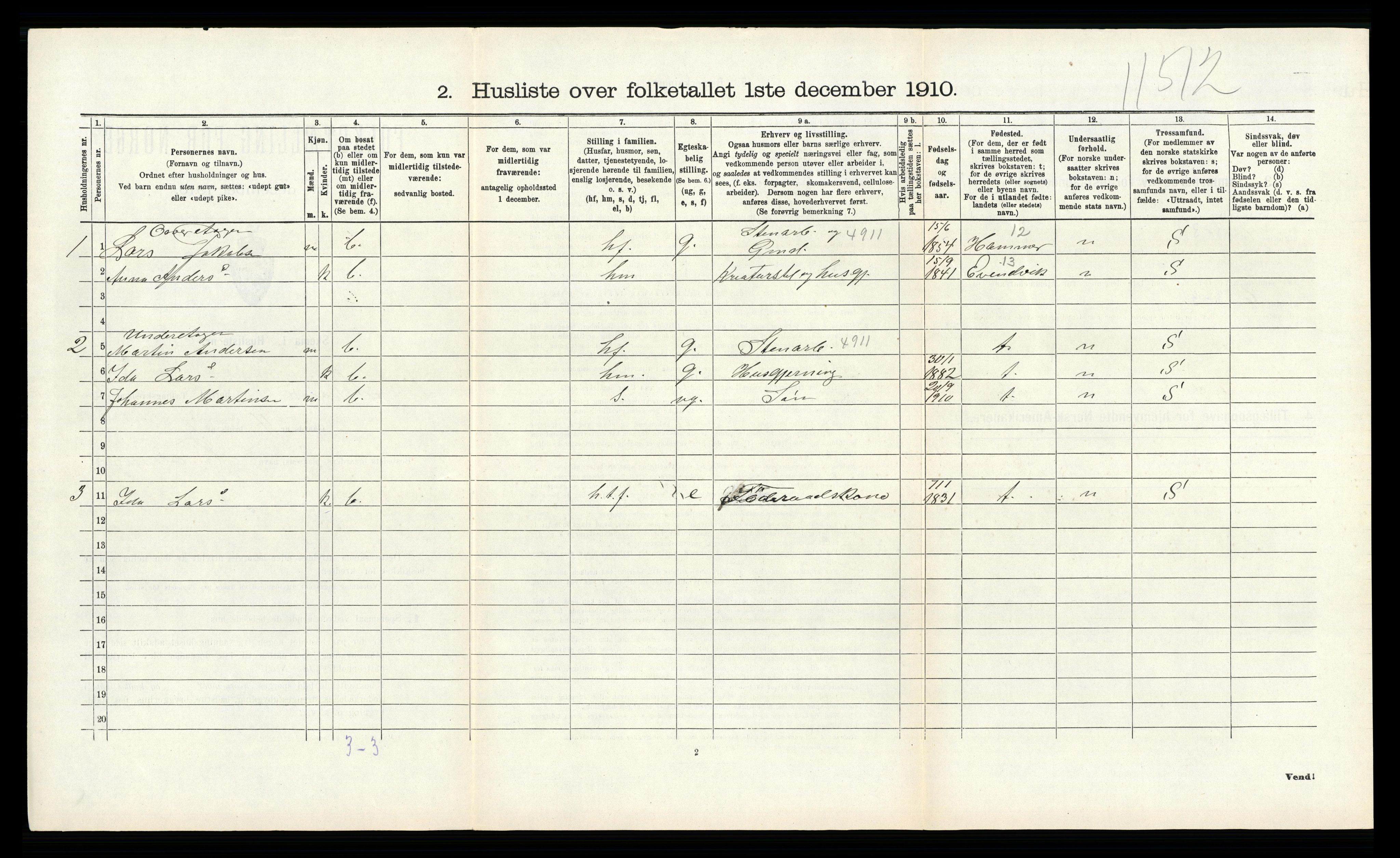 RA, 1910 census for Askøy, 1910, p. 233