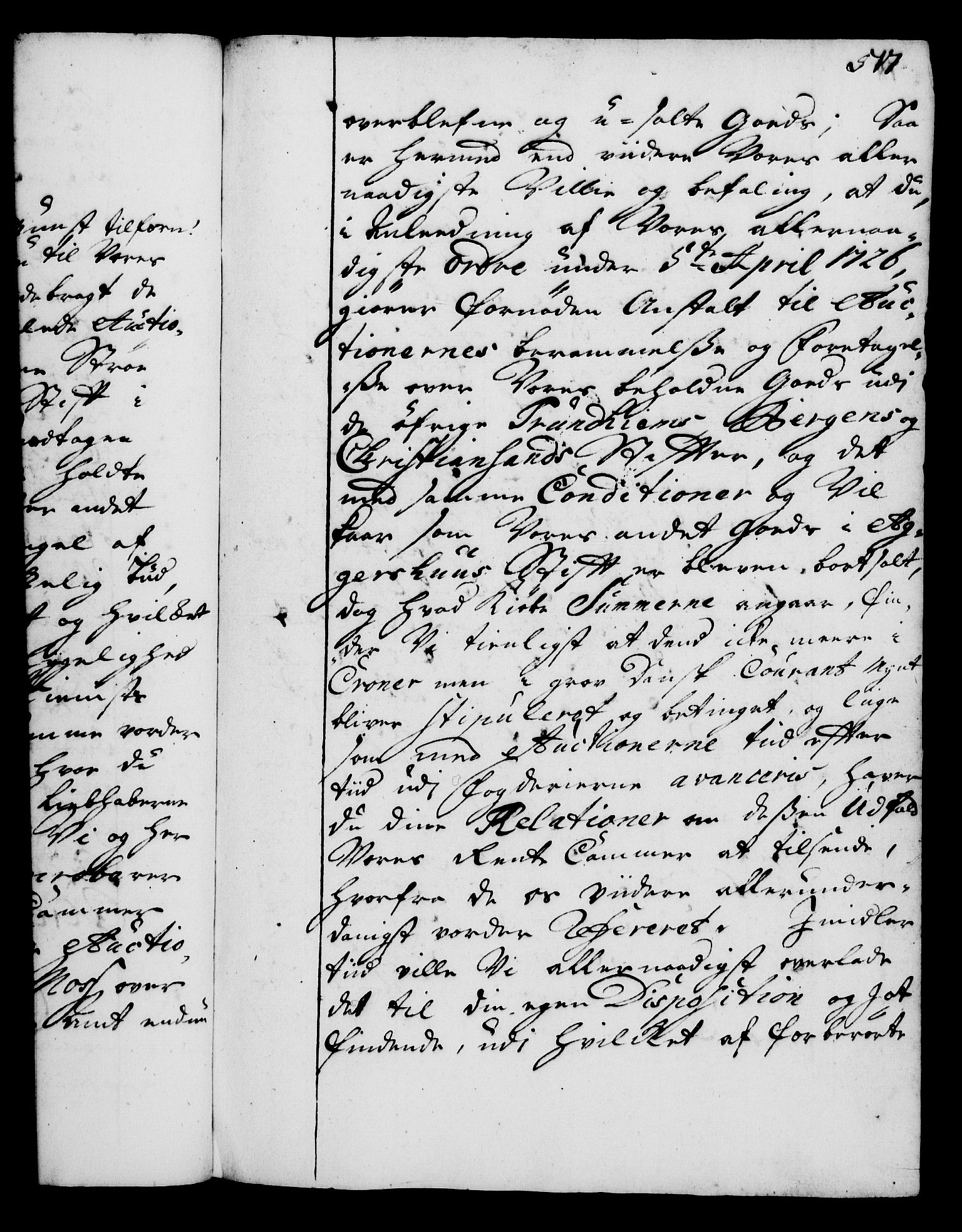 Rentekammeret, Kammerkanselliet, RA/EA-3111/G/Gg/Gga/L0002: Norsk ekspedisjonsprotokoll med register (merket RK 53.2), 1723-1727, p. 517