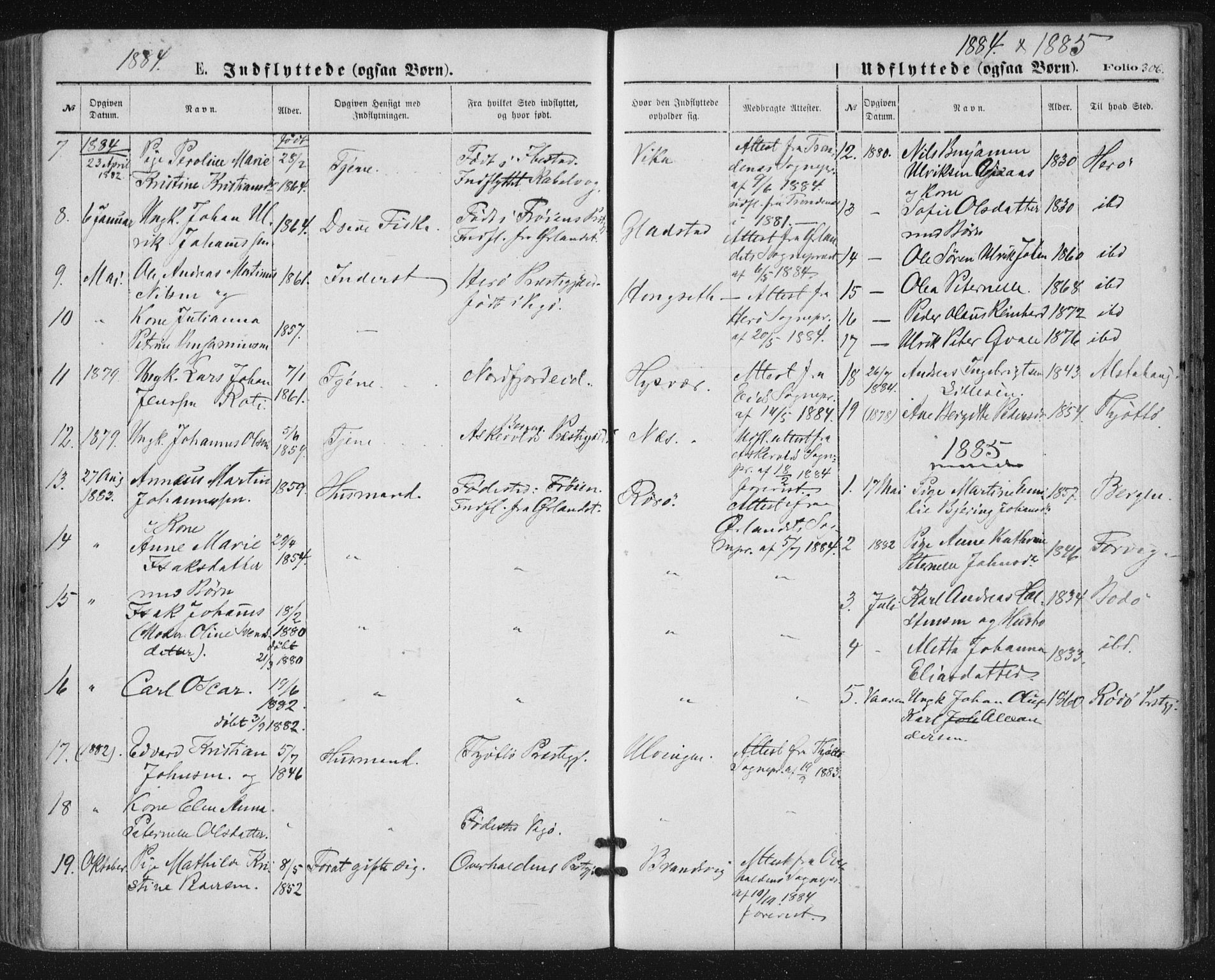 Ministerialprotokoller, klokkerbøker og fødselsregistre - Nordland, SAT/A-1459/816/L0241: Parish register (official) no. 816A07, 1870-1885, p. 306