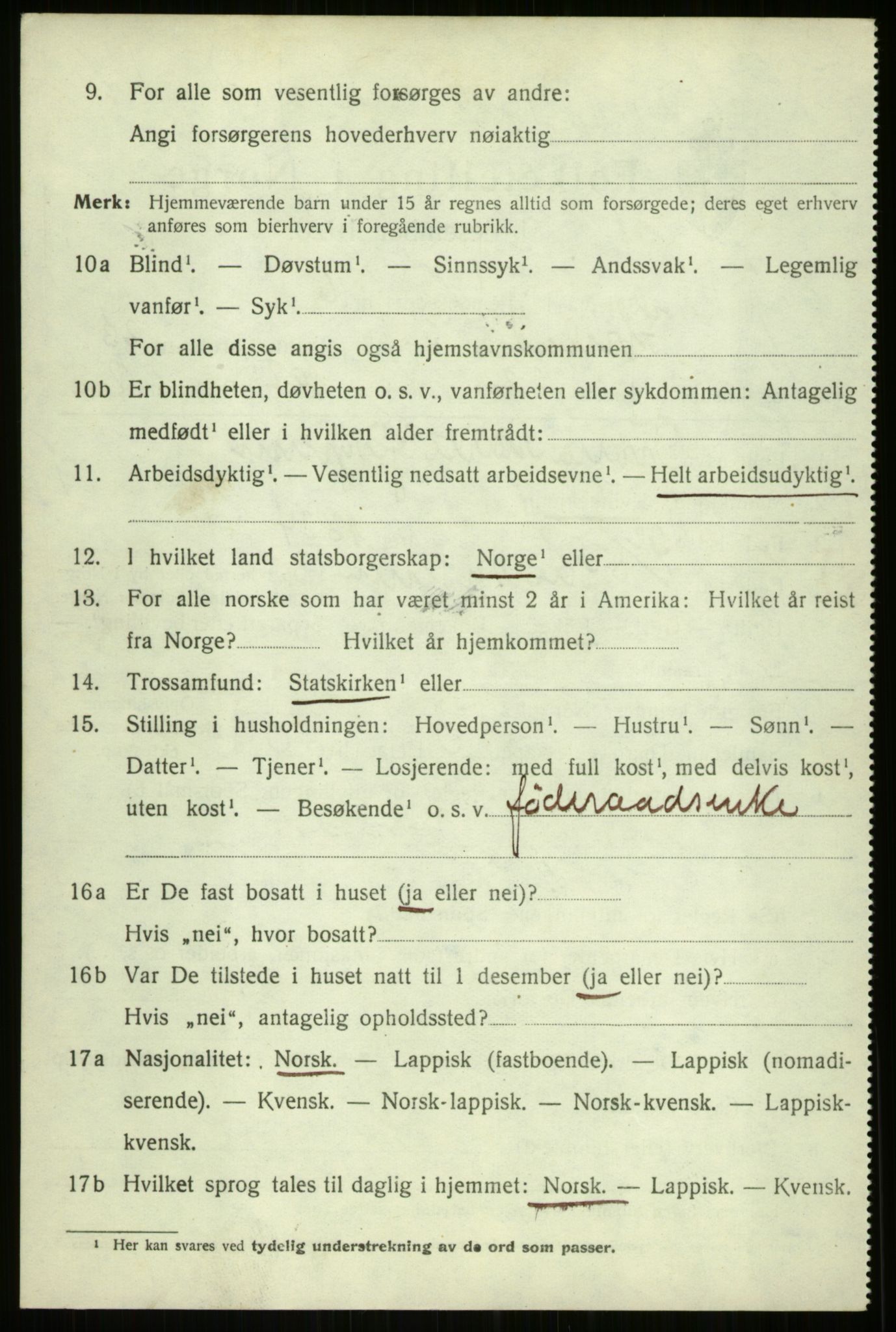 SATØ, 1920 census for Ibestad, 1920, p. 12916