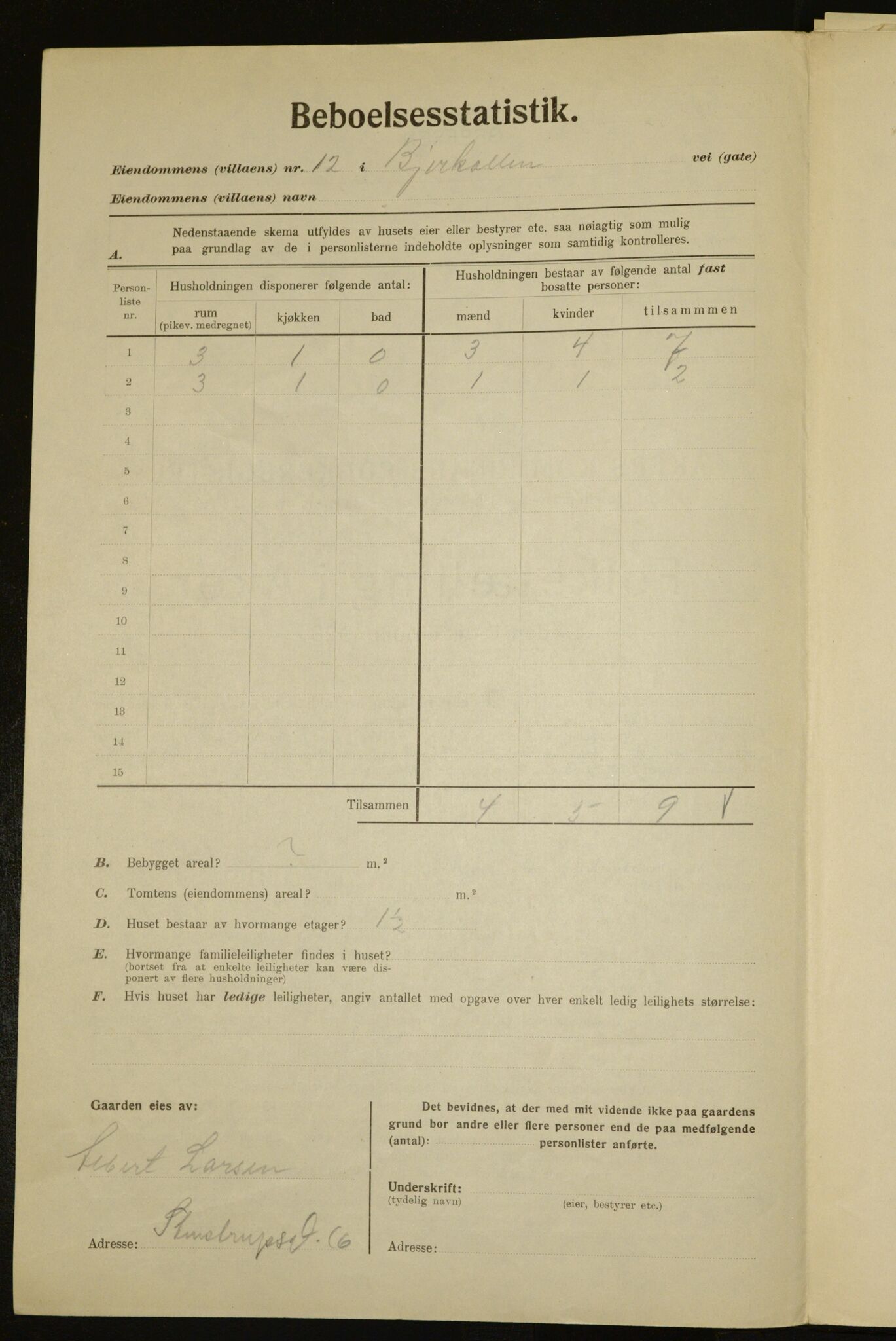 , Municipal Census 1923 for Aker, 1923, p. 7799