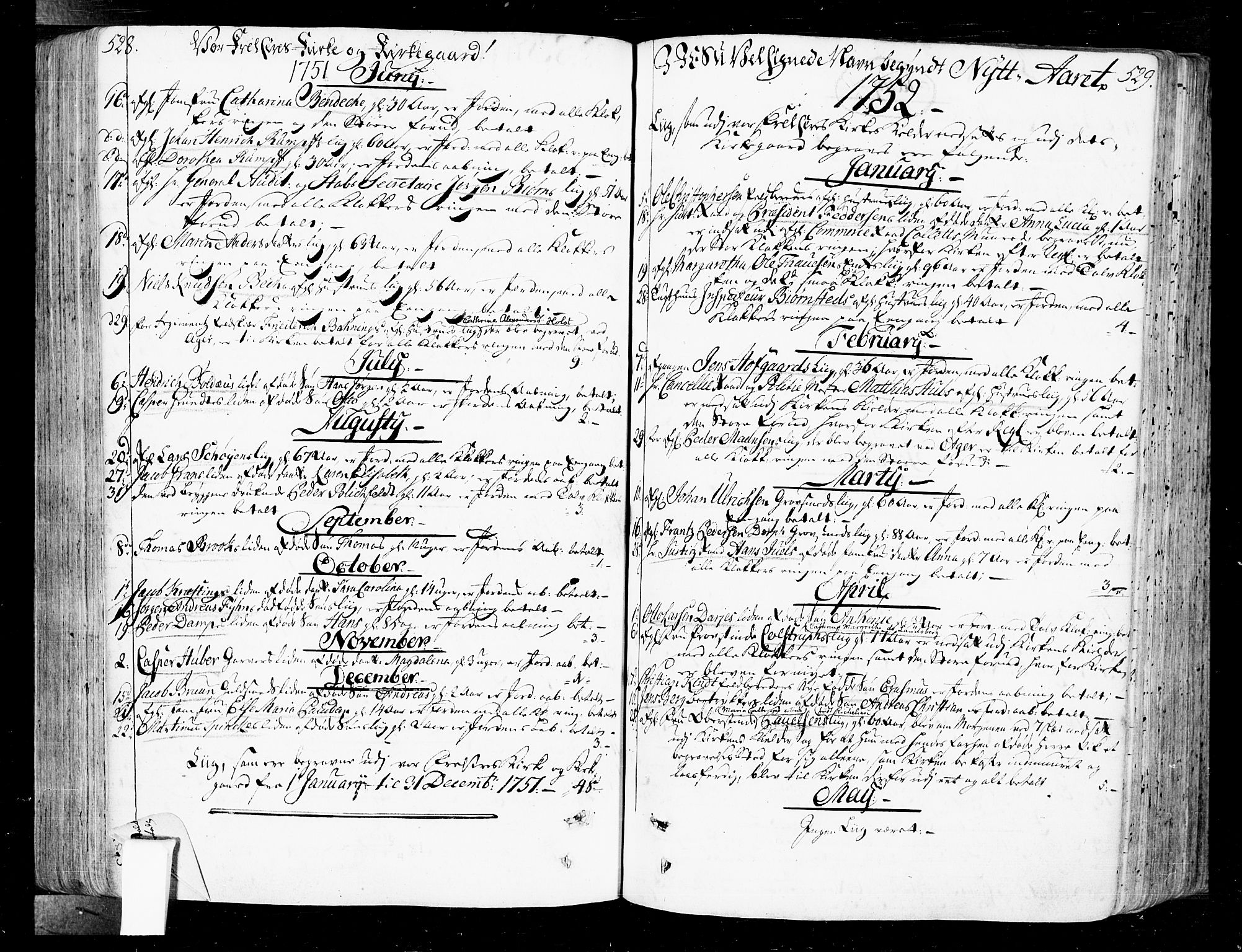Oslo domkirke Kirkebøker, SAO/A-10752/F/Fa/L0004: Parish register (official) no. 4, 1743-1786, p. 528-529