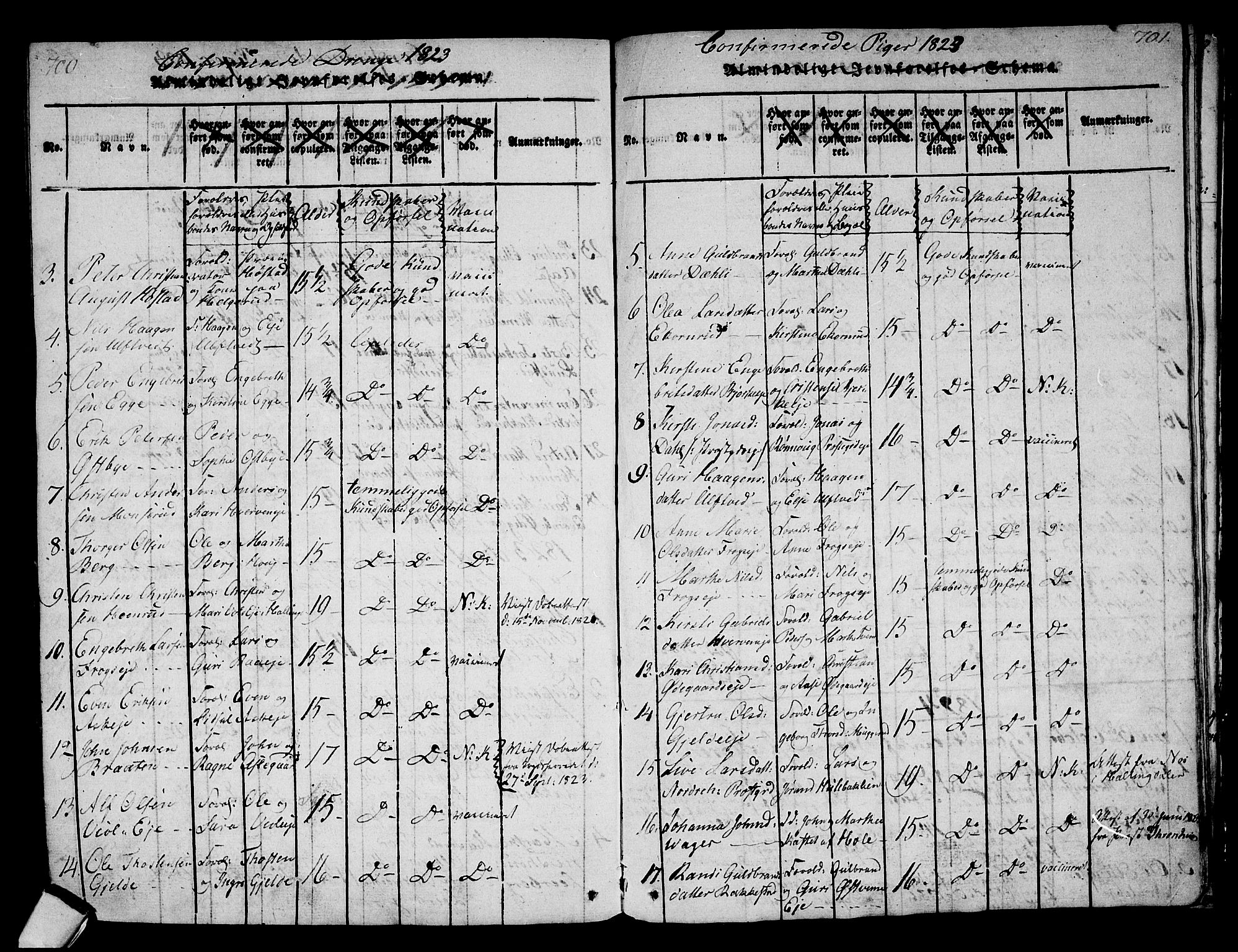 Norderhov kirkebøker, SAKO/A-237/F/Fa/L0008: Parish register (official) no. 8, 1814-1833, p. 700-701