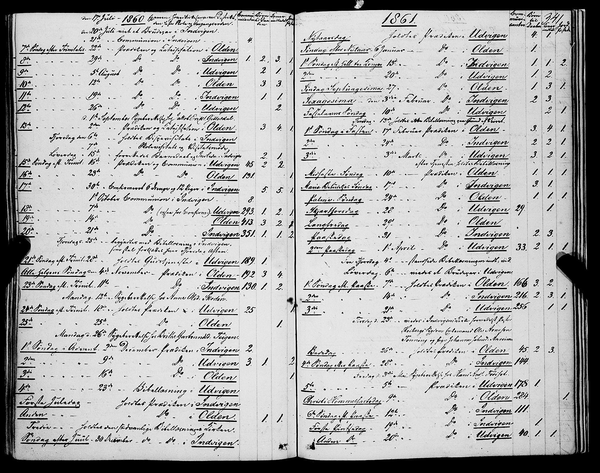 Innvik sokneprestembete, AV/SAB-A-80501: Parish register (official) no. A 5, 1847-1865, p. 341