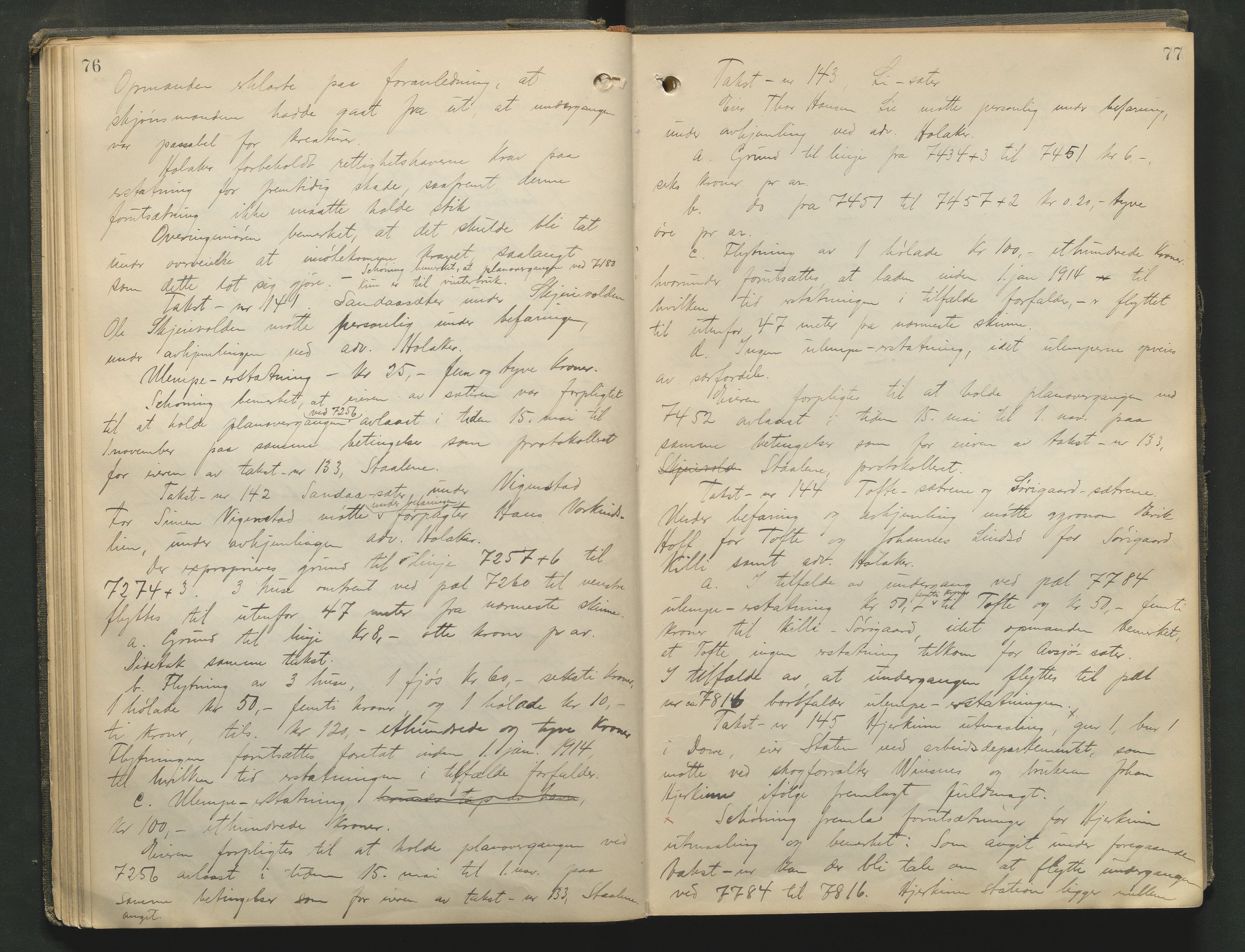 Nord-Gudbrandsdal tingrett, AV/SAH-TING-002/G/Gc/Gcb/L0009: Ekstrarettsprotokoll for åstedssaker, 1910-1913, p. 76-77