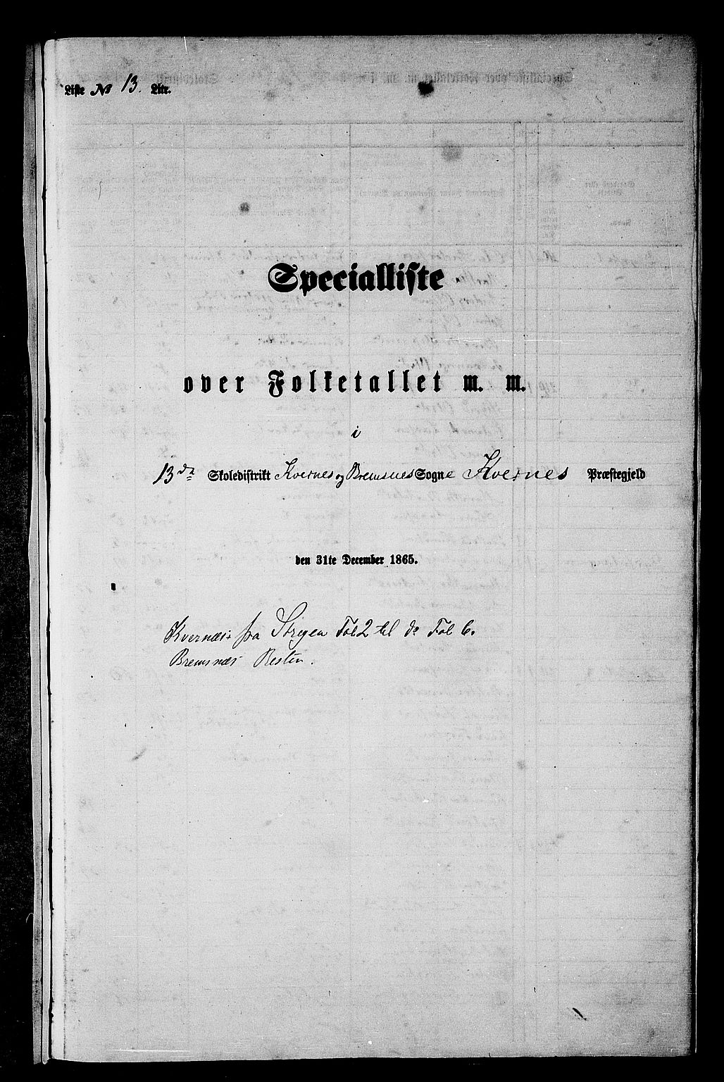 RA, 1865 census for Kvernes, 1865, p. 231