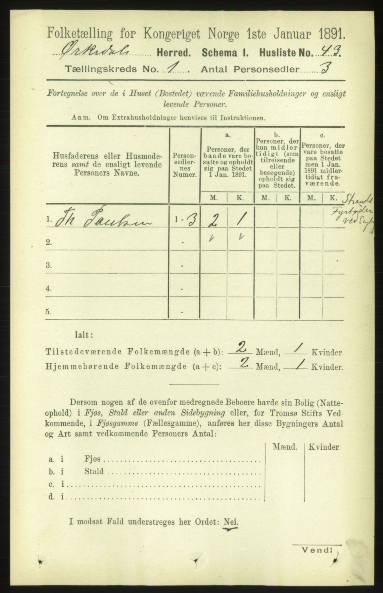 RA, 1891 census for 1638 Orkdal, 1891, p. 88