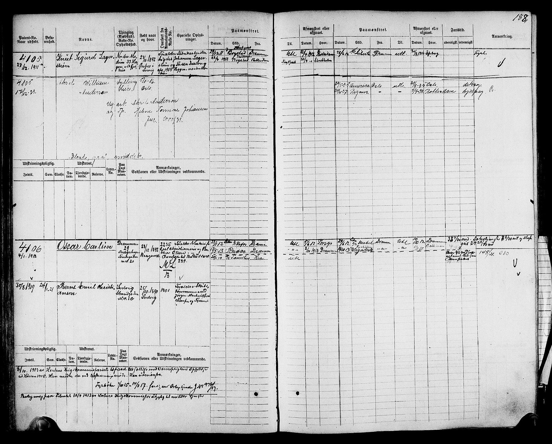 Drammen innrulleringsdistrikt, SAKO/A-781/F/Fc/L0005: Hovedrulle, 1911, p. 46