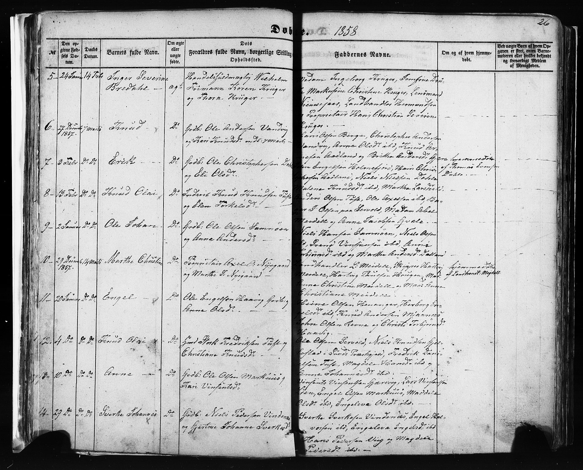 Fusa sokneprestembete, AV/SAB-A-75401/H/Haa: Parish register (official) no. A 1I, 1855-1879, p. 26