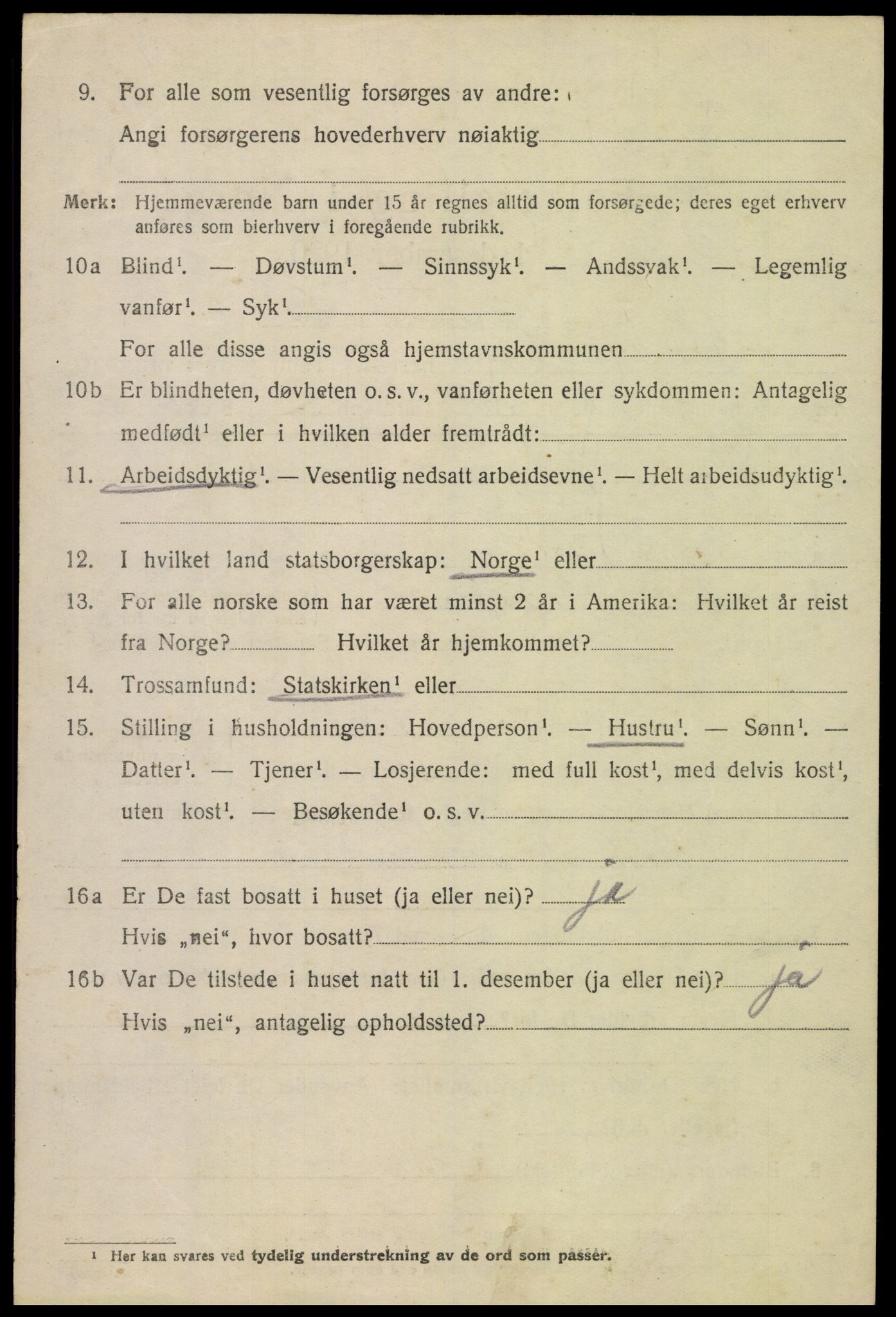 SAH, 1920 census for Vardal, 1920, p. 3856