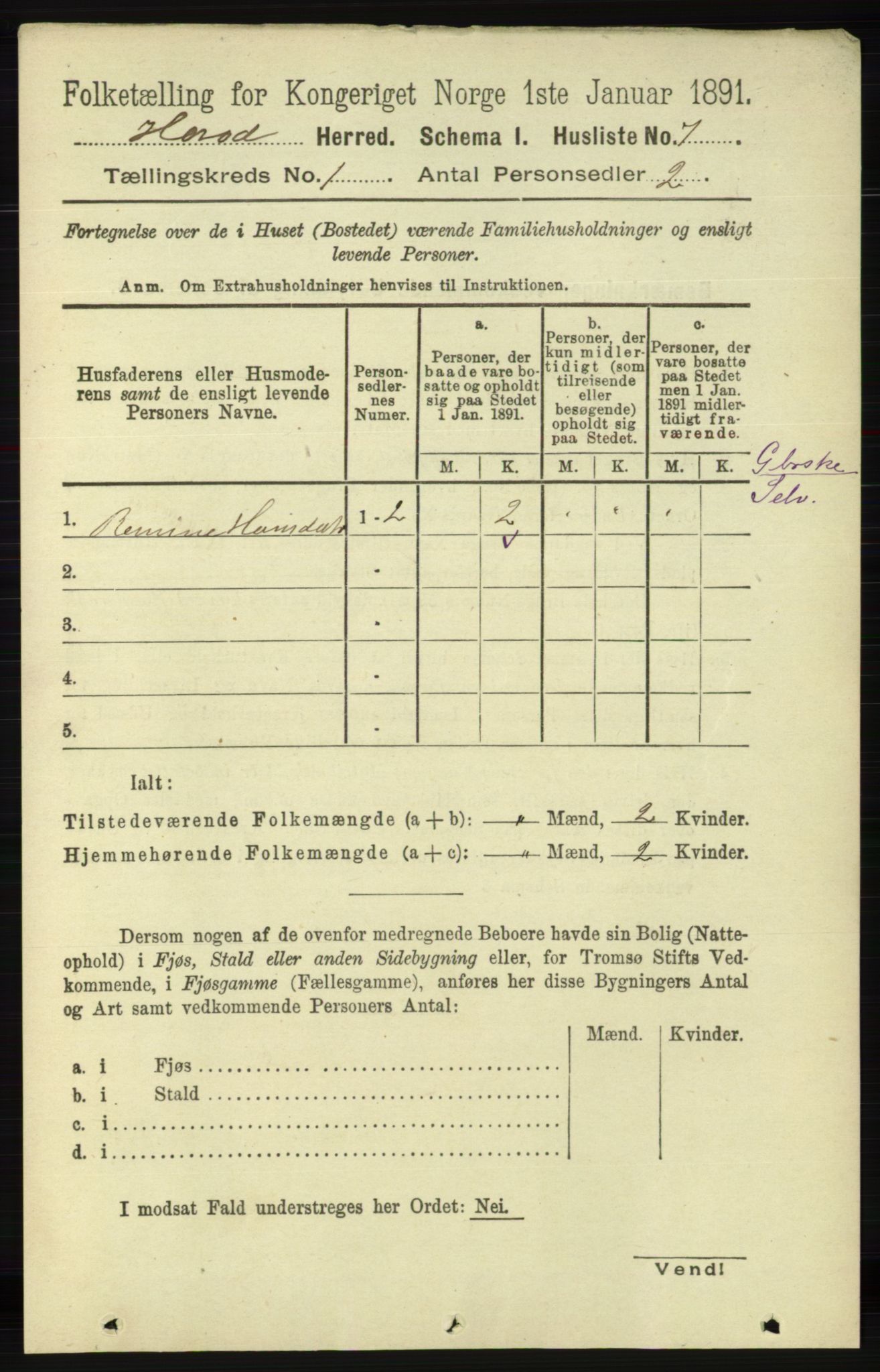 RA, 1891 census for 1039 Herad, 1891, p. 28