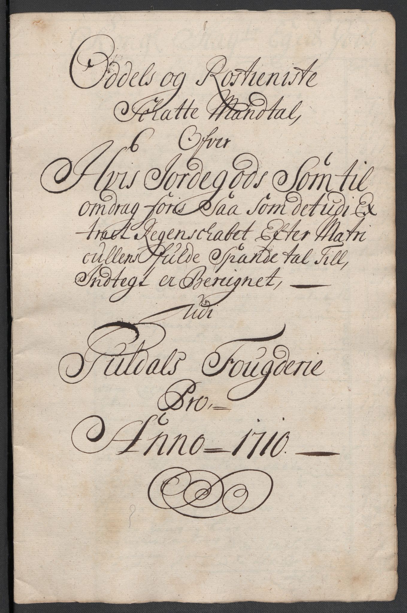 Rentekammeret inntil 1814, Reviderte regnskaper, Fogderegnskap, RA/EA-4092/R60/L3960: Fogderegnskap Orkdal og Gauldal, 1710, p. 412