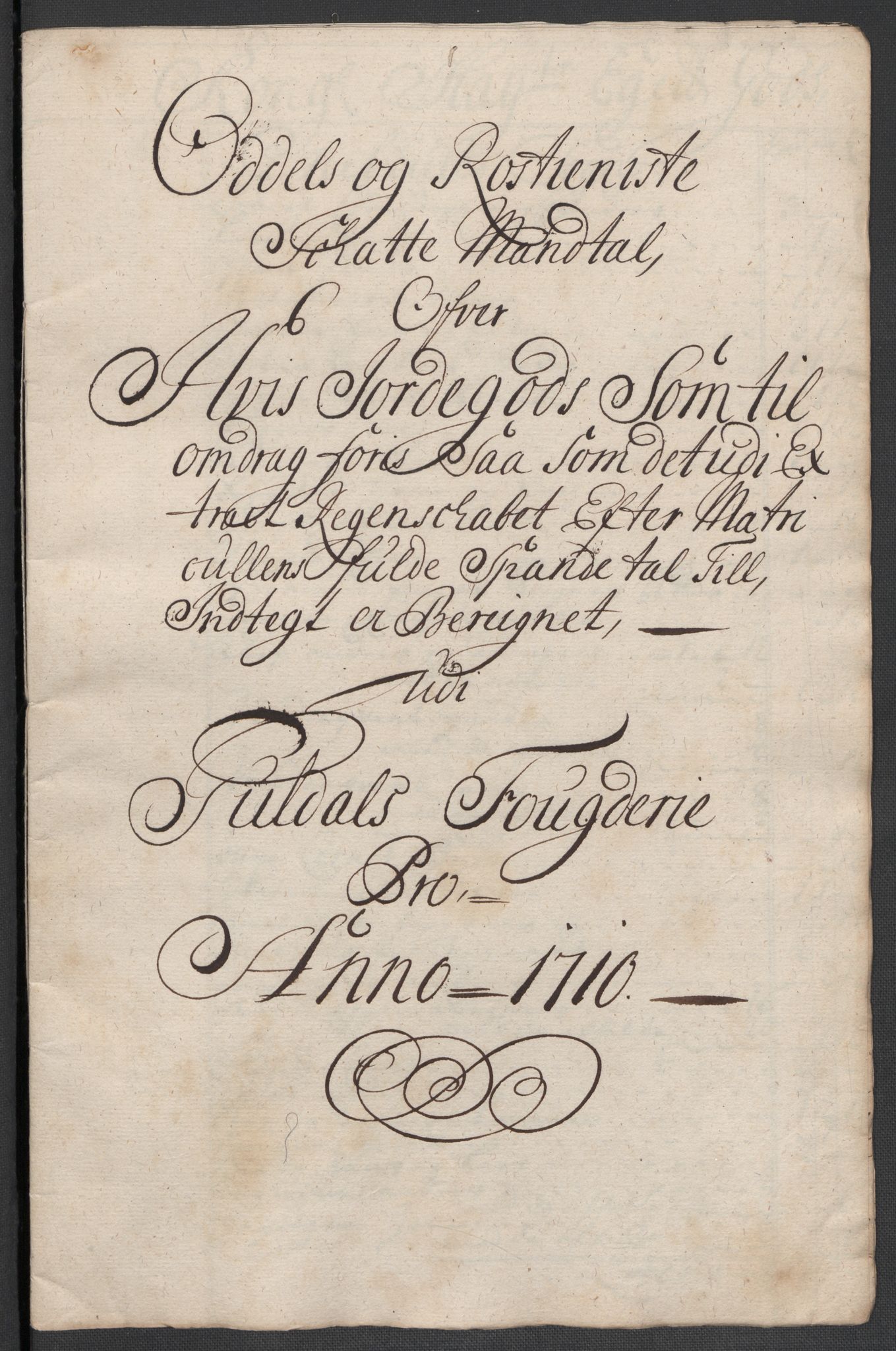 Rentekammeret inntil 1814, Reviderte regnskaper, Fogderegnskap, AV/RA-EA-4092/R60/L3960: Fogderegnskap Orkdal og Gauldal, 1710, p. 412