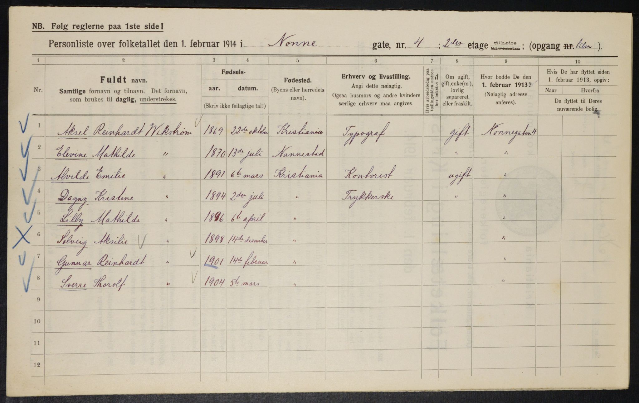 OBA, Municipal Census 1914 for Kristiania, 1914, p. 71383