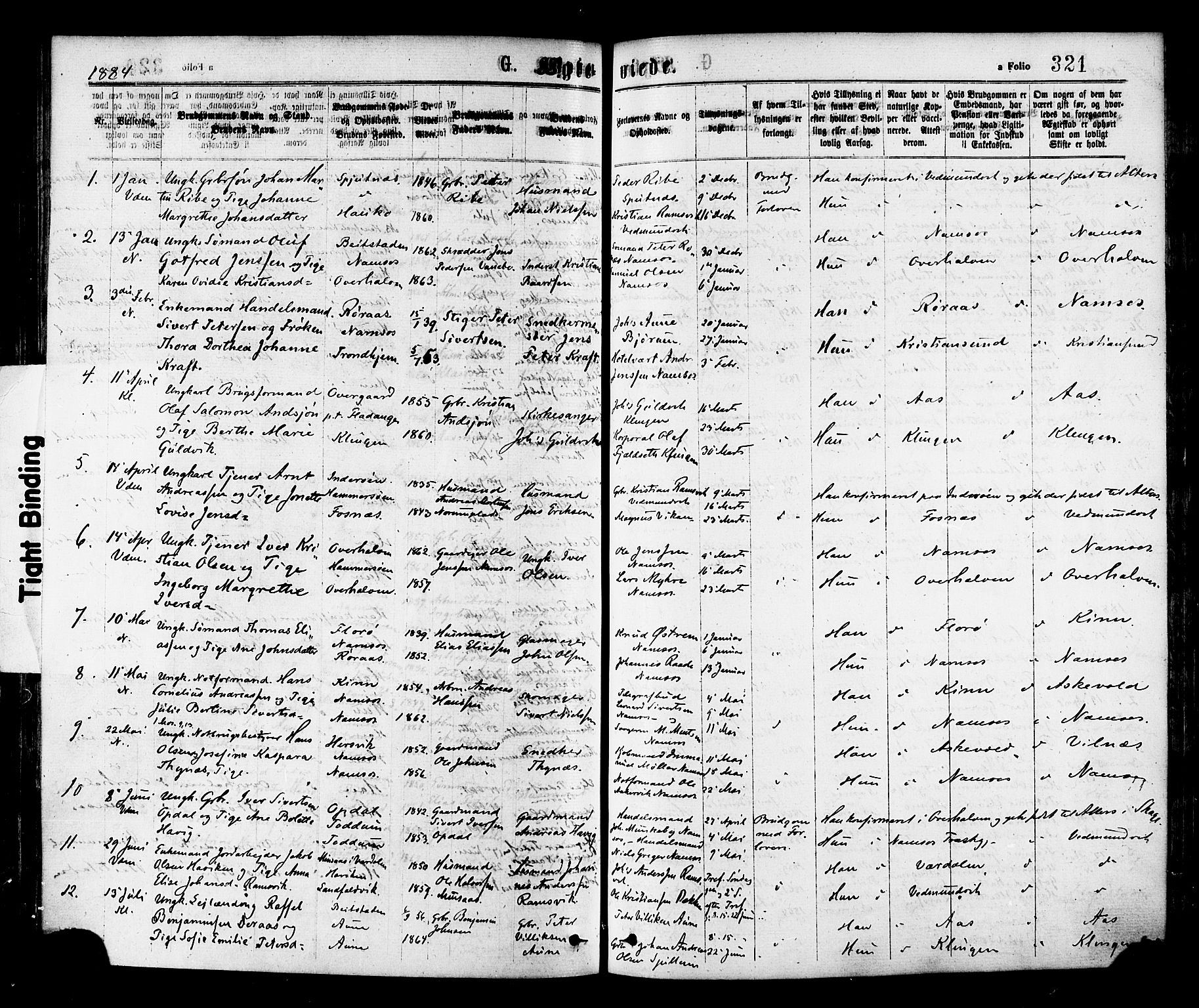 Ministerialprotokoller, klokkerbøker og fødselsregistre - Nord-Trøndelag, SAT/A-1458/768/L0572: Parish register (official) no. 768A07, 1874-1886, p. 321