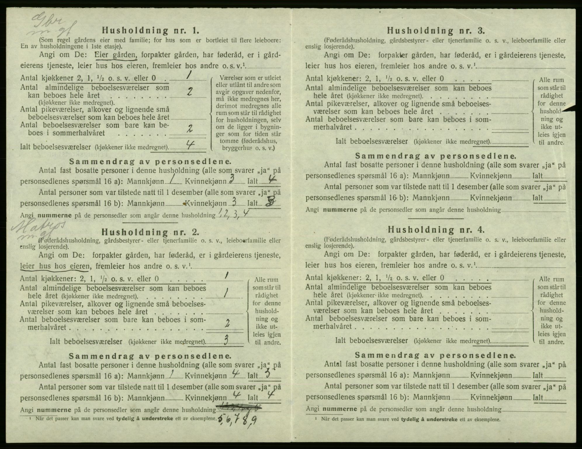 SAB, 1920 census for Tysnes, 1920, p. 669