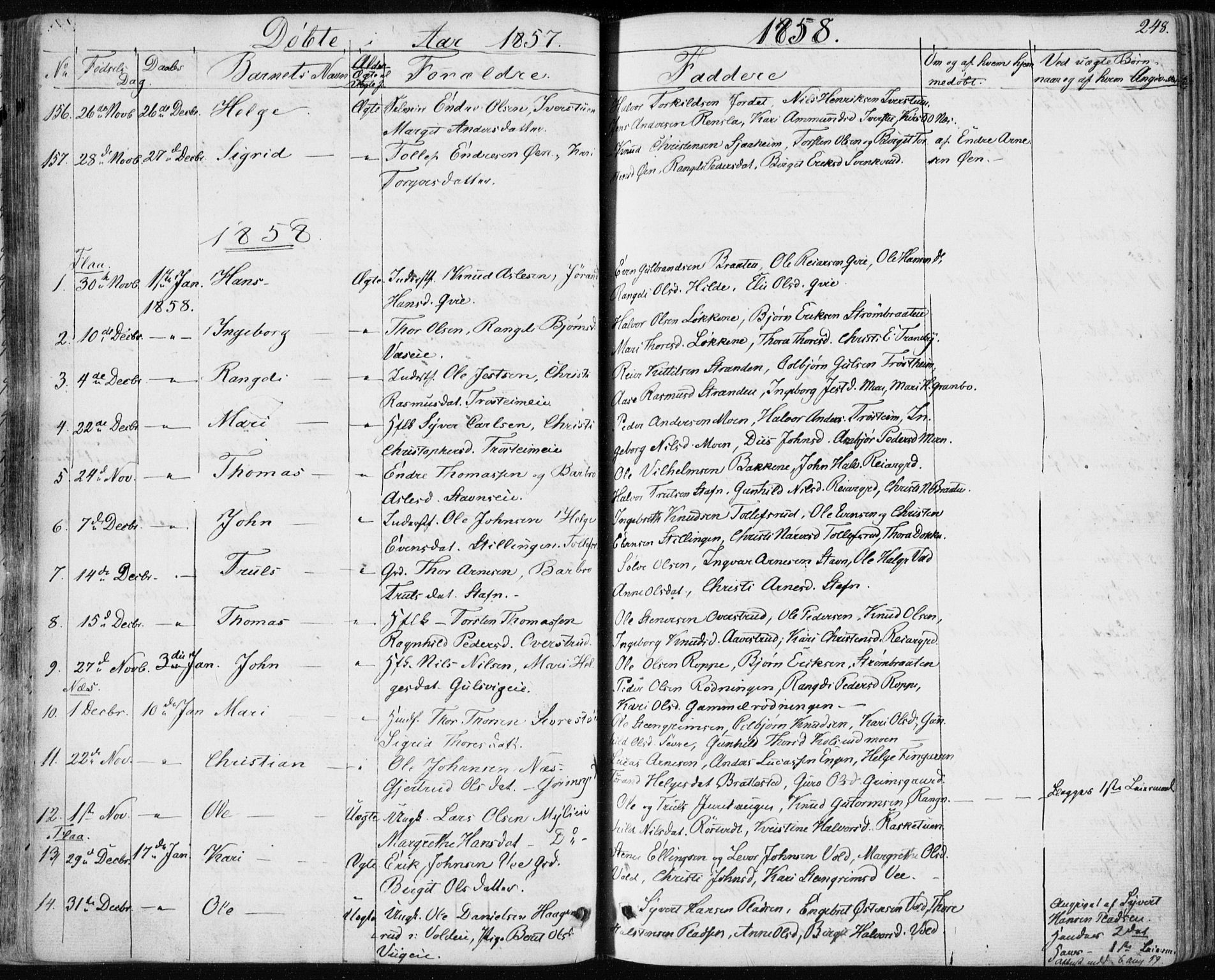 Nes kirkebøker, SAKO/A-236/F/Fa/L0009: Parish register (official) no. 9, 1834-1863, p. 248