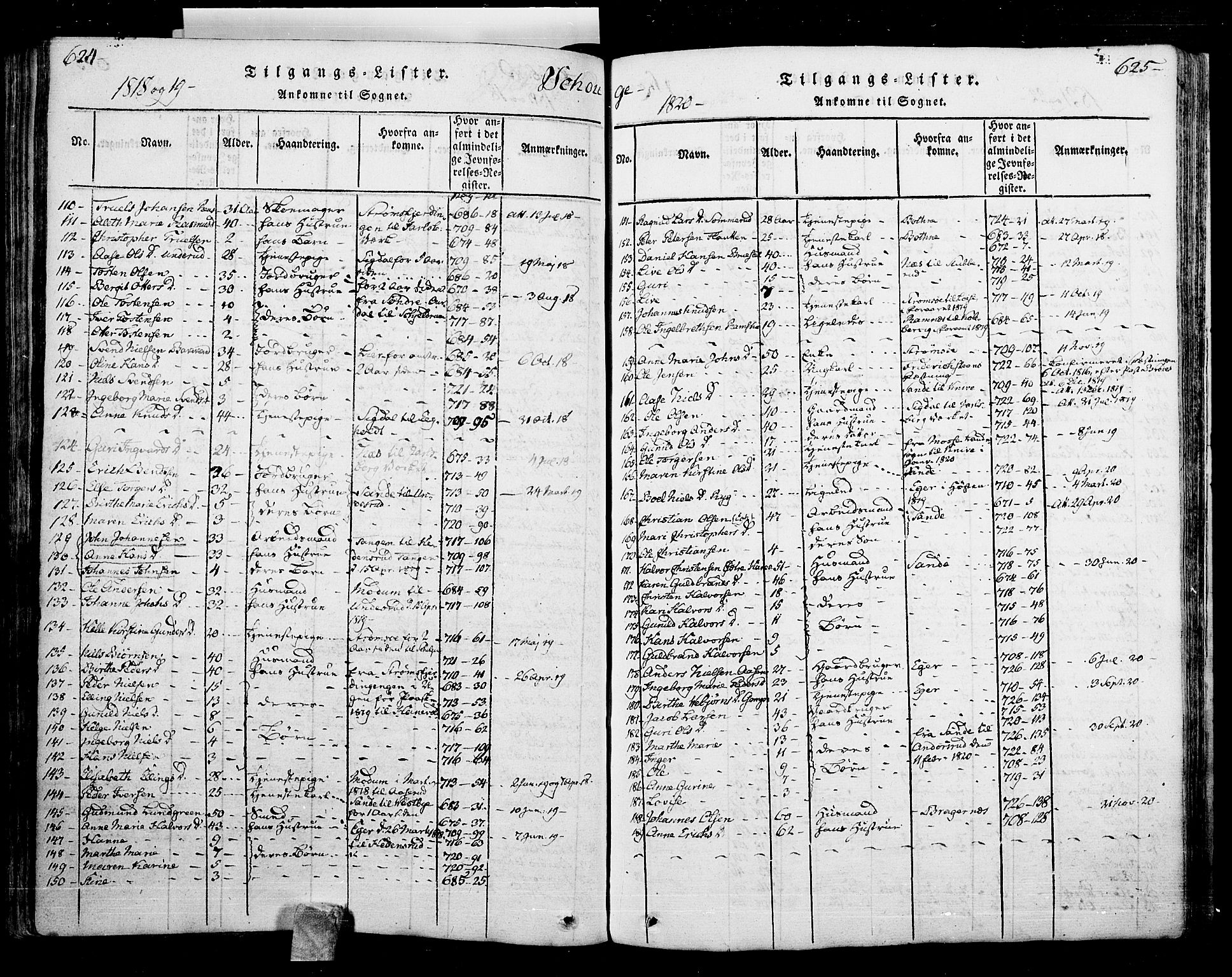 Skoger kirkebøker, AV/SAKO-A-59/F/Fa/L0002: Parish register (official) no. I 2 /1, 1814-1842, p. 624-625