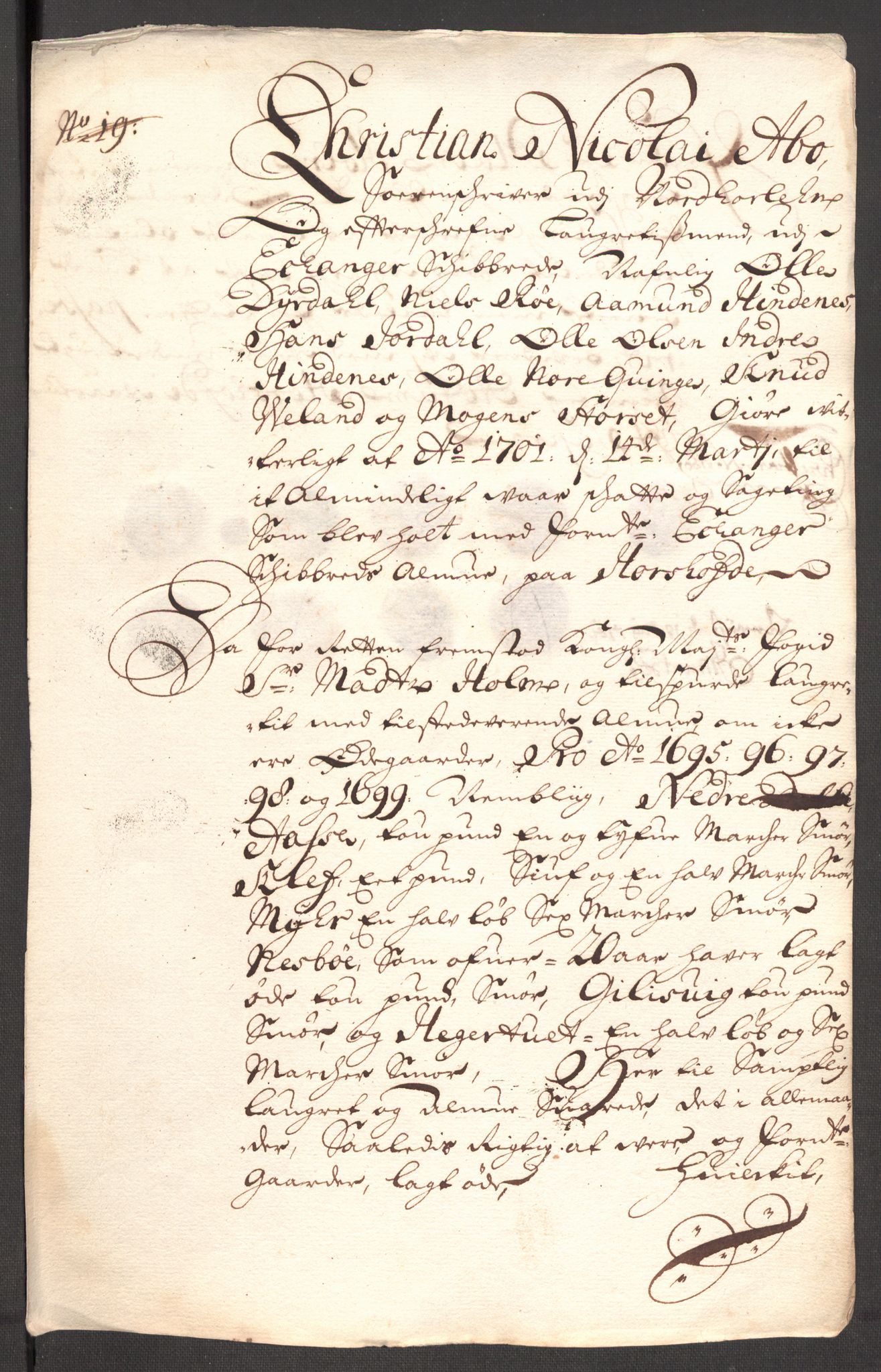 Rentekammeret inntil 1814, Reviderte regnskaper, Fogderegnskap, AV/RA-EA-4092/R51/L3184: Fogderegnskap Nordhordland og Voss, 1698-1699, p. 347