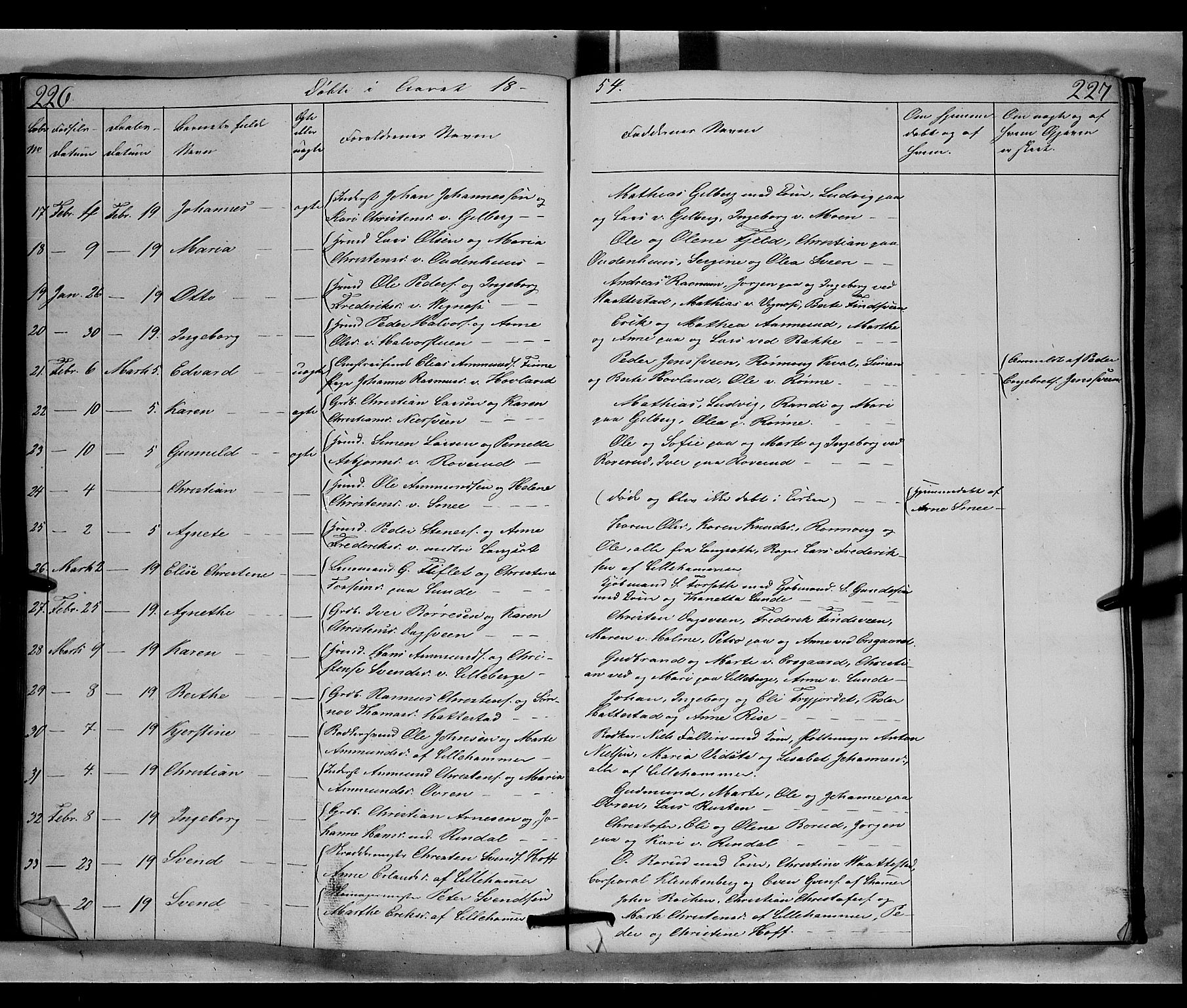 Fåberg prestekontor, SAH/PREST-086/H/Ha/Hab/L0006: Parish register (copy) no. 6, 1837-1855, p. 226-227