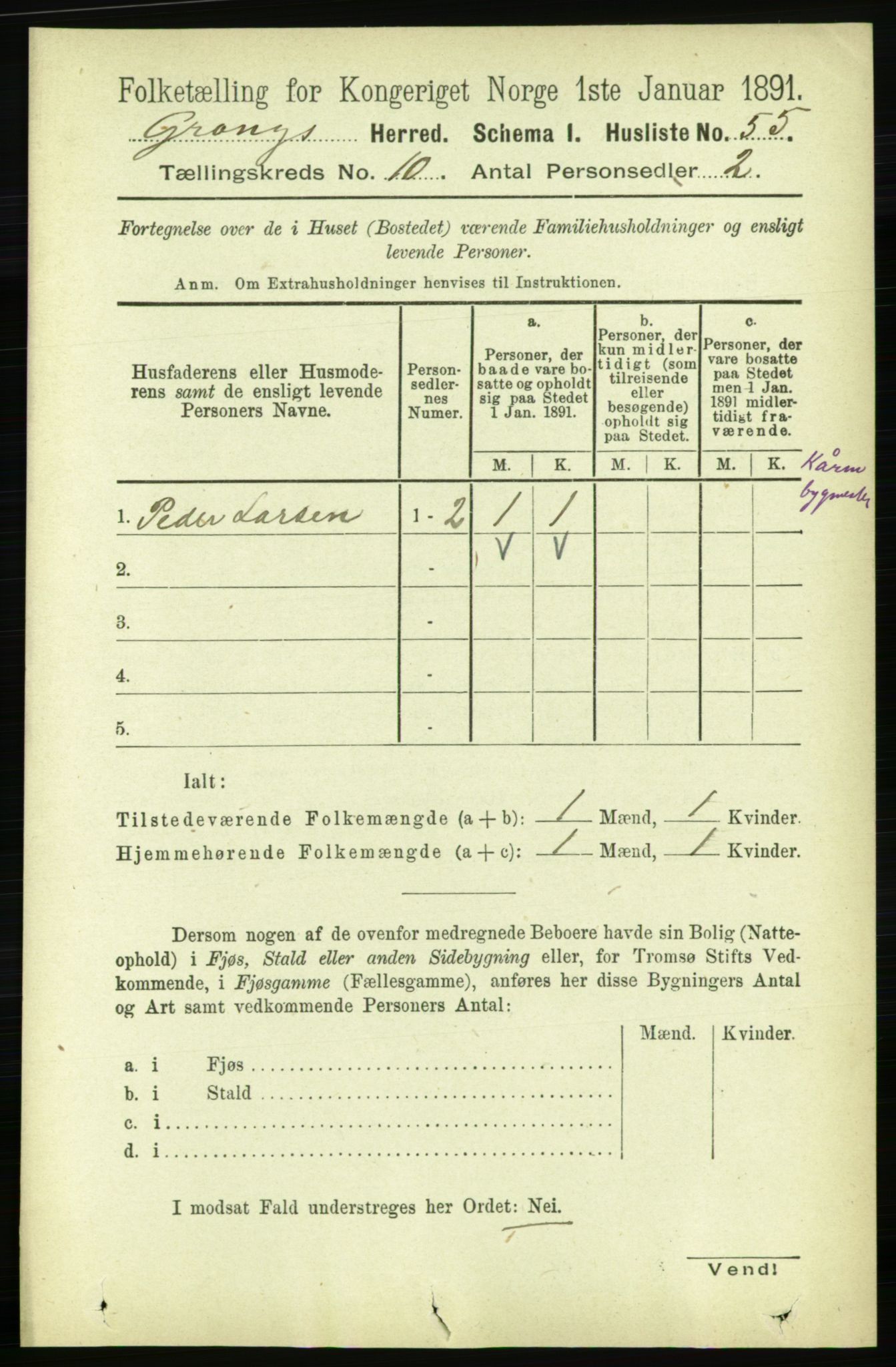 RA, 1891 census for 1742 Grong, 1891, p. 3627