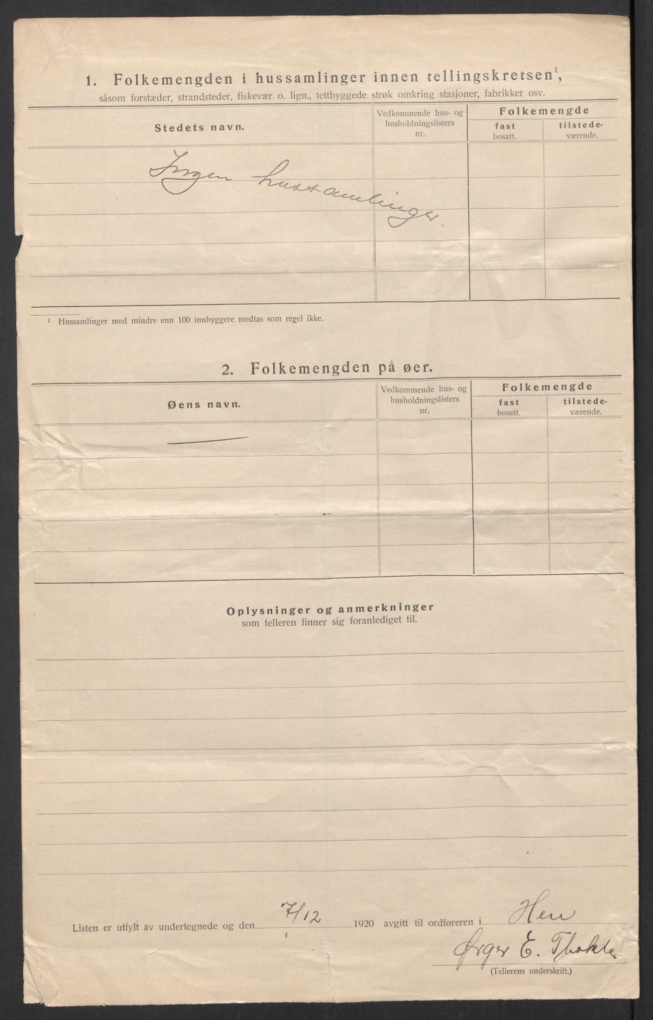 SAT, 1920 census for Hen, 1920, p. 12