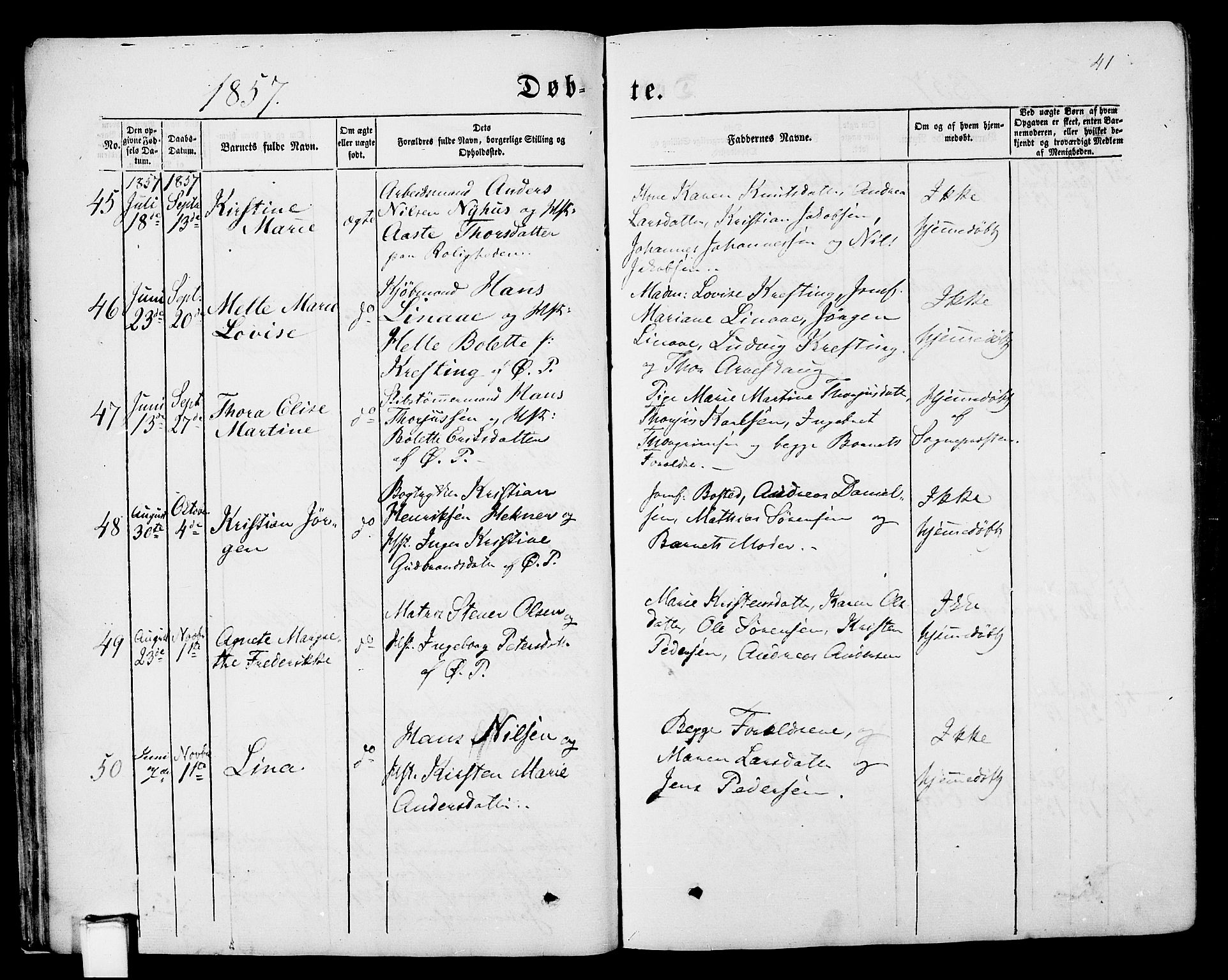 Porsgrunn kirkebøker , AV/SAKO-A-104/G/Gb/L0004: Parish register (copy) no. II 4, 1853-1882, p. 41