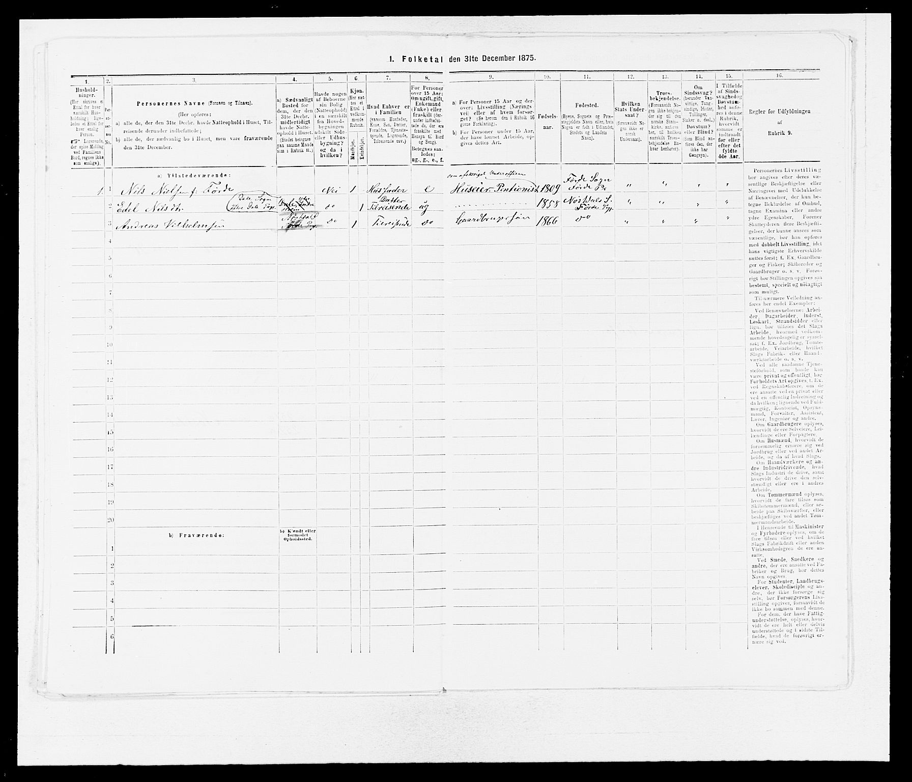 SAB, 1875 census for 1432P Førde, 1875, p. 1202