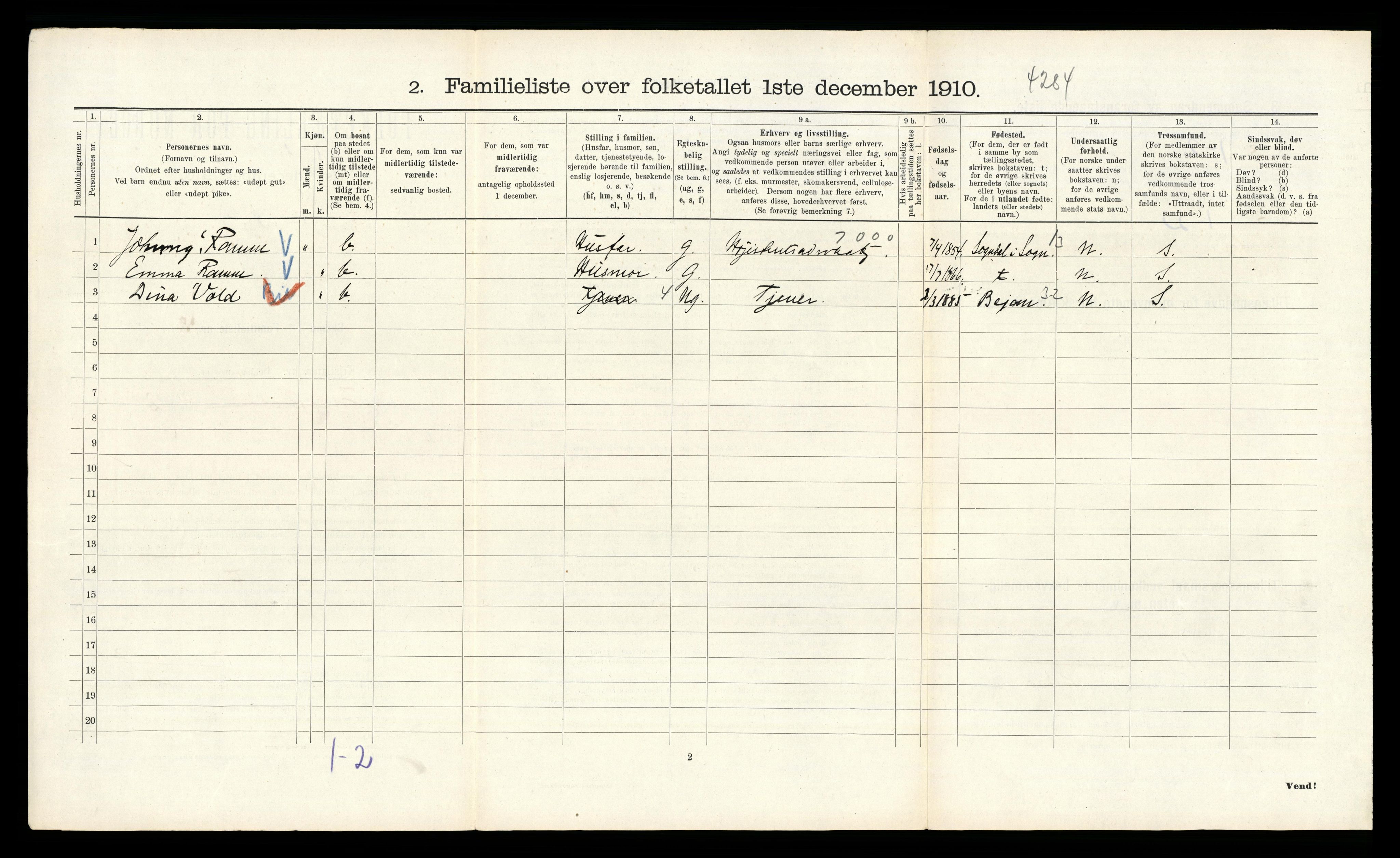 RA, 1910 census for Kristiania, 1910, p. 43324