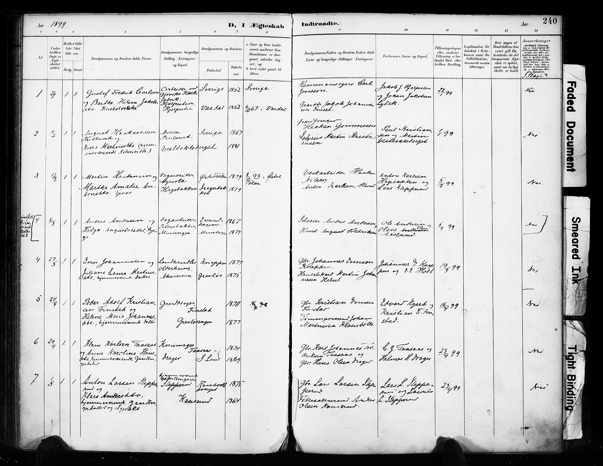 Vestre Toten prestekontor, SAH/PREST-108/H/Ha/Haa/L0011: Parish register (official) no. 11, 1895-1906, p. 240