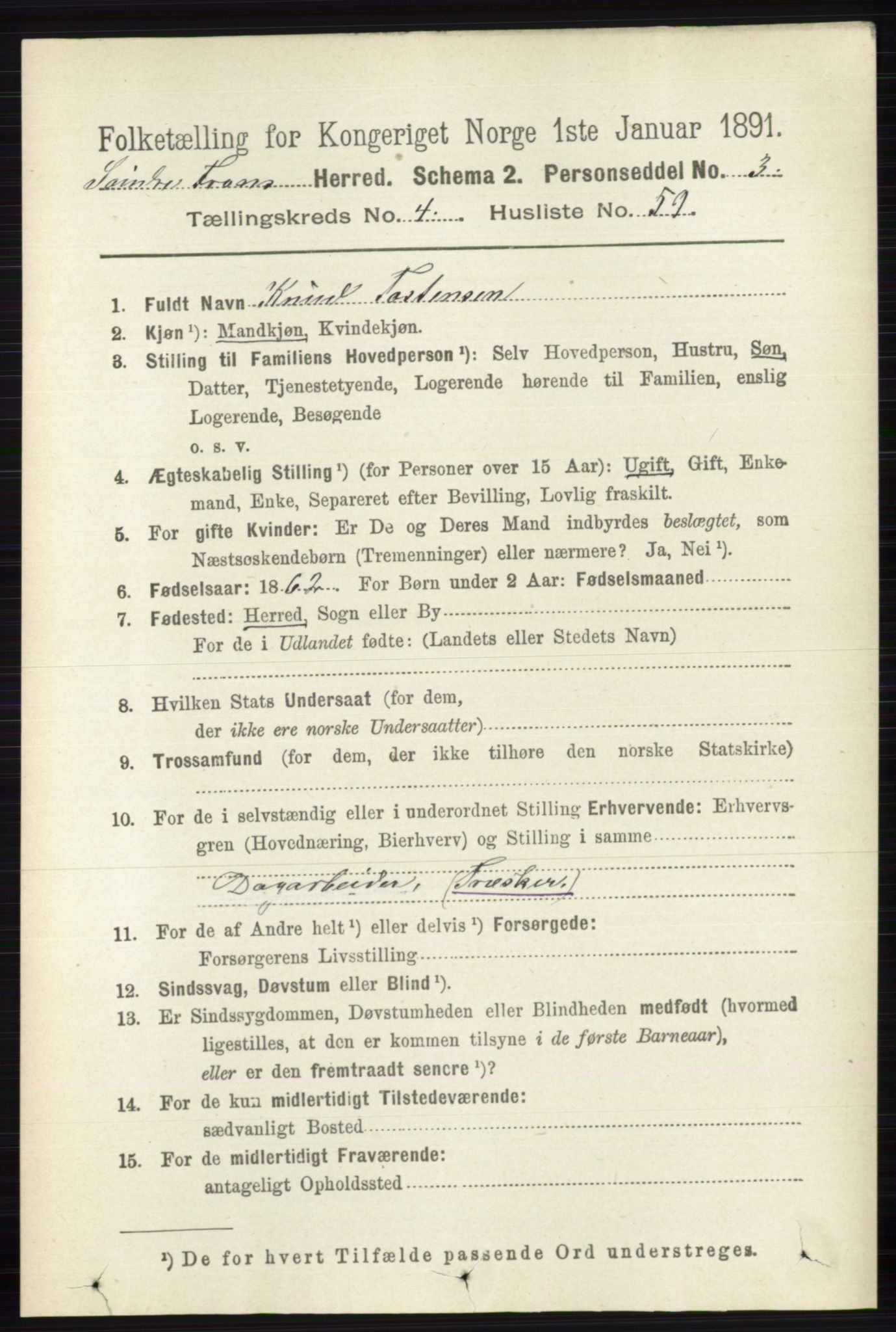 RA, 1891 census for 0519 Sør-Fron, 1891, p. 1750