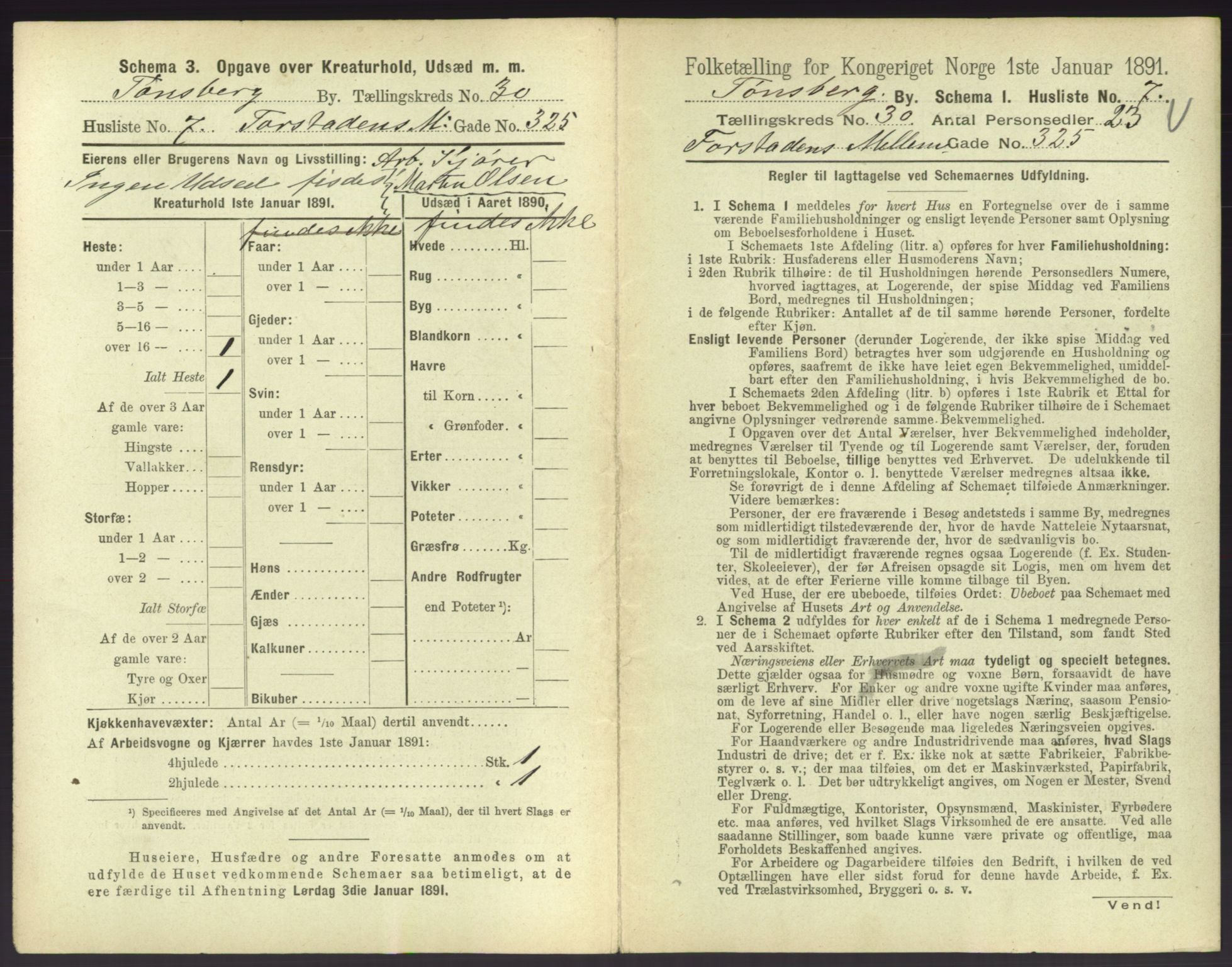 RA, 1891 census for 0705 Tønsberg, 1891, p. 922