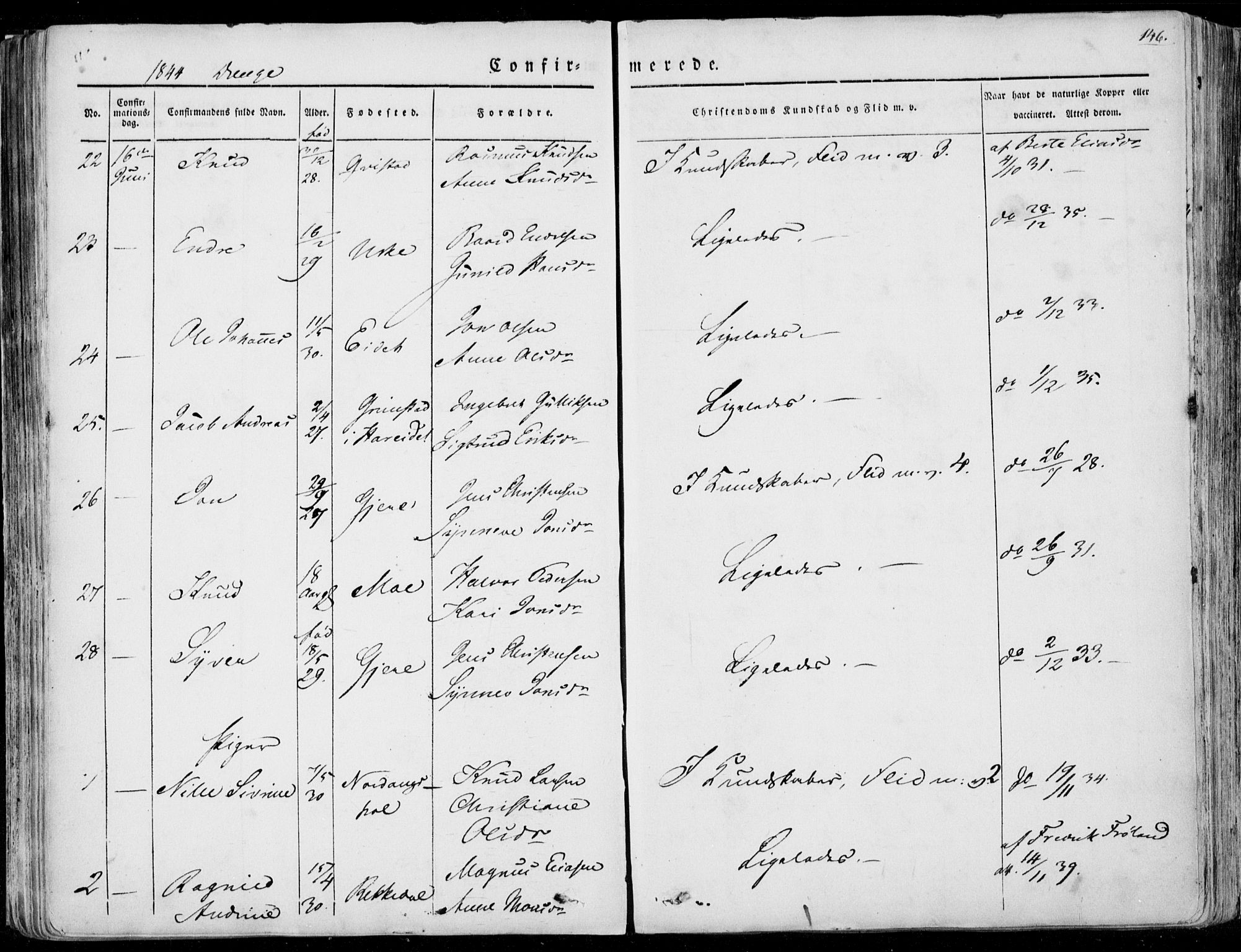 Ministerialprotokoller, klokkerbøker og fødselsregistre - Møre og Romsdal, SAT/A-1454/515/L0208: Parish register (official) no. 515A04, 1830-1846, p. 146