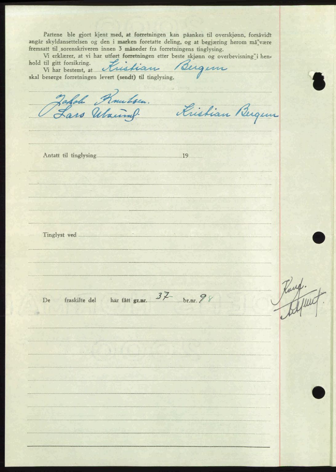 Nordmøre sorenskriveri, AV/SAT-A-4132/1/2/2Ca: Mortgage book no. A116, 1950-1950, Diary no: : 3210/1950