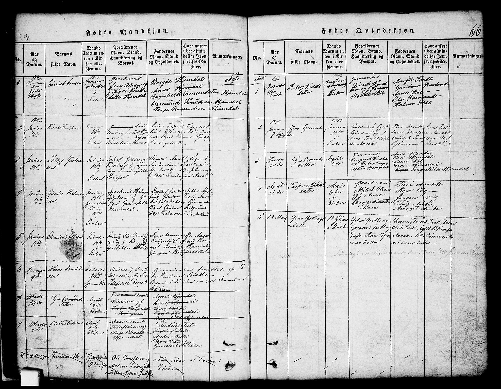 Nissedal kirkebøker, SAKO/A-288/G/Gb/L0001: Parish register (copy) no. II 1, 1814-1862, p. 66