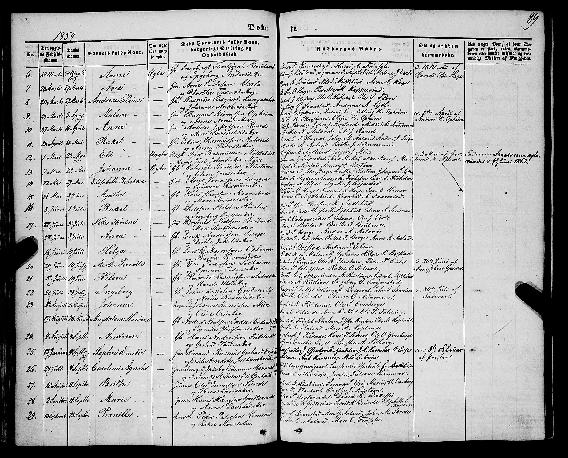 Innvik sokneprestembete, SAB/A-80501: Parish register (official) no. A 5, 1847-1865, p. 89