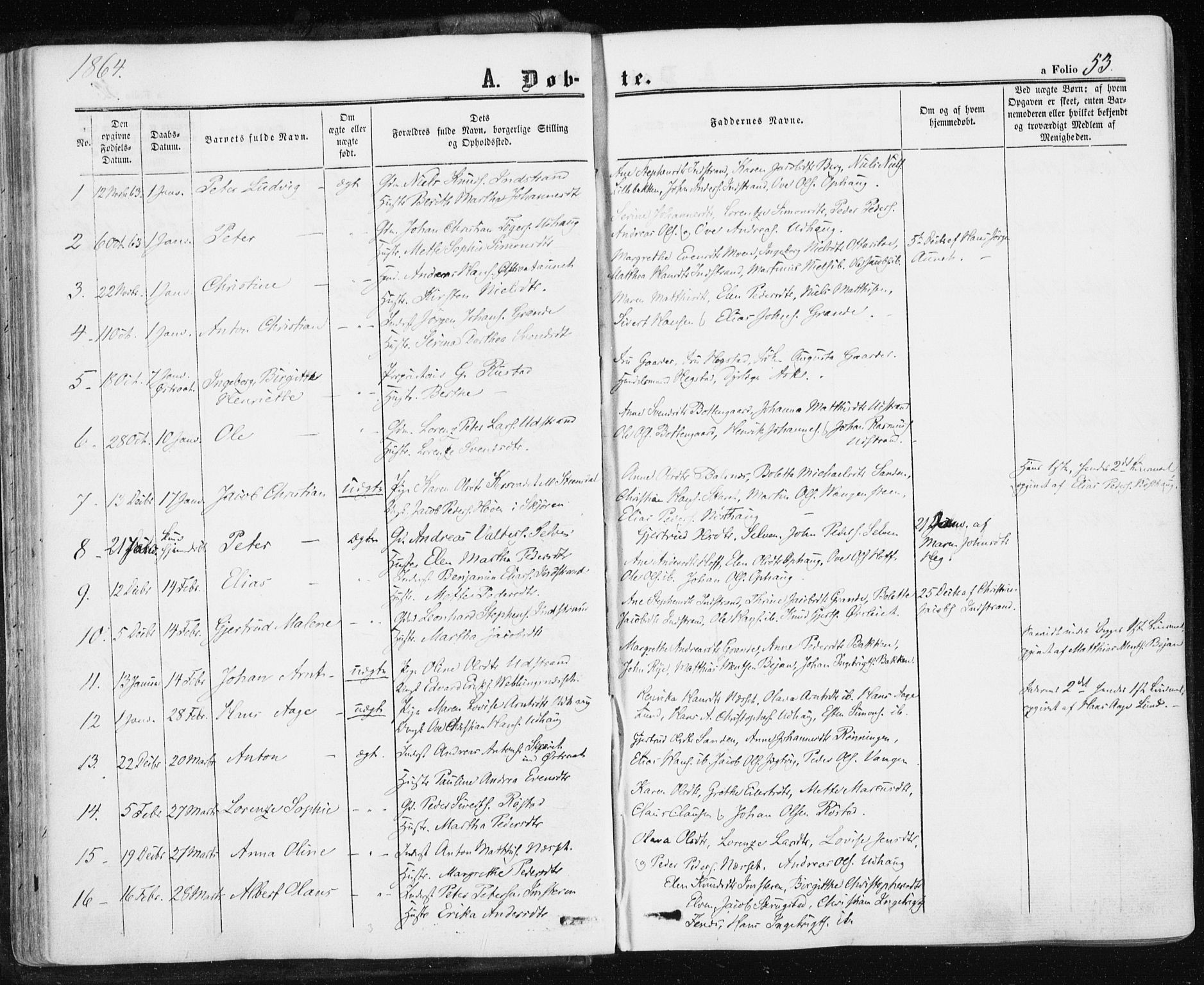 Ministerialprotokoller, klokkerbøker og fødselsregistre - Sør-Trøndelag, SAT/A-1456/659/L0737: Parish register (official) no. 659A07, 1857-1875, p. 53