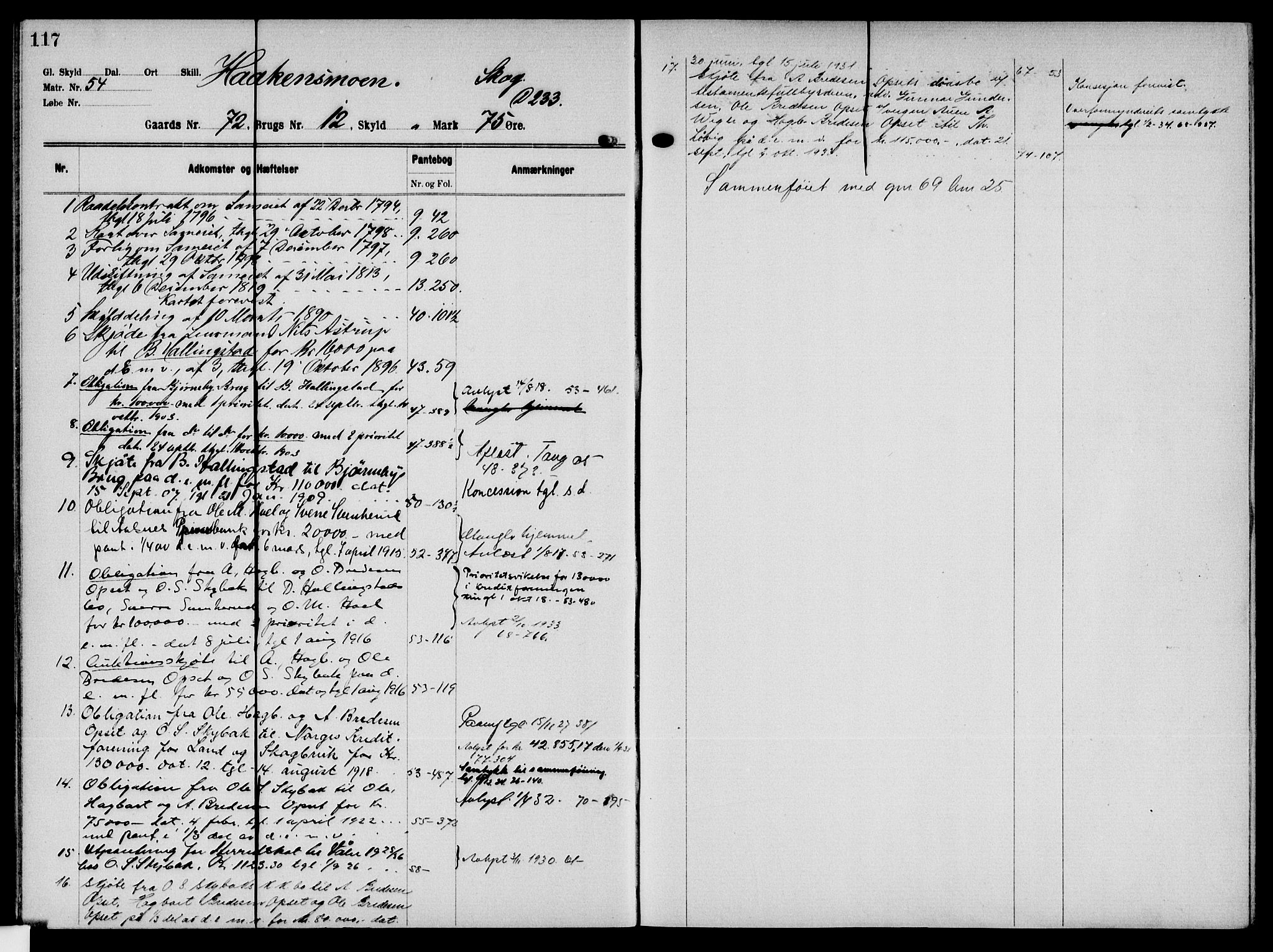 Solør tingrett, AV/SAH-TING-008/H/Ha/Hak/L0006: Mortgage register no. VI, 1900-1935, p. 117