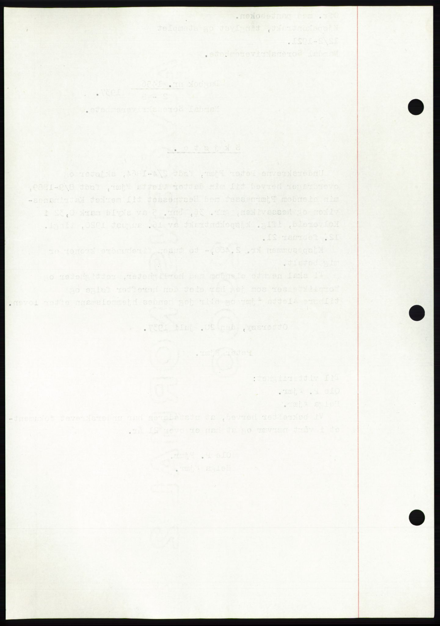 Namdal sorenskriveri, AV/SAT-A-4133/1/2/2C: Mortgage book no. -, 1937-1939, Deed date: 02.08.1937