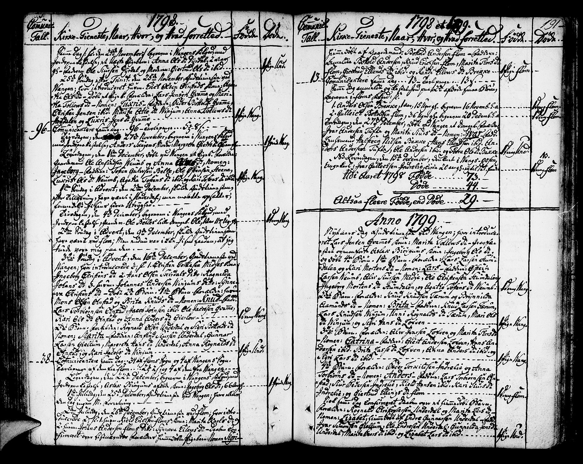 Aurland sokneprestembete, SAB/A-99937/H/Ha/Haa/L0004: Parish register (official) no. A 4, 1756-1801, p. 191