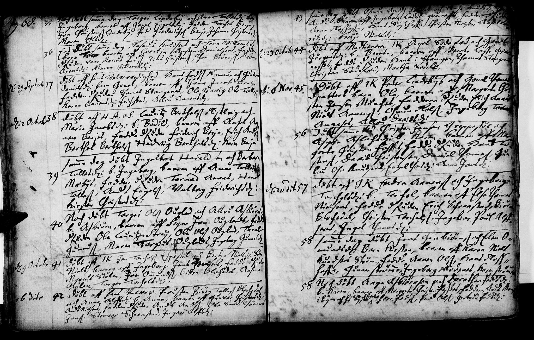 Oddernes sokneprestkontor, SAK/1111-0033/F/Fa/Faa/L0001: Parish register (official) no. A 1, 1692-1718, p. 68-69