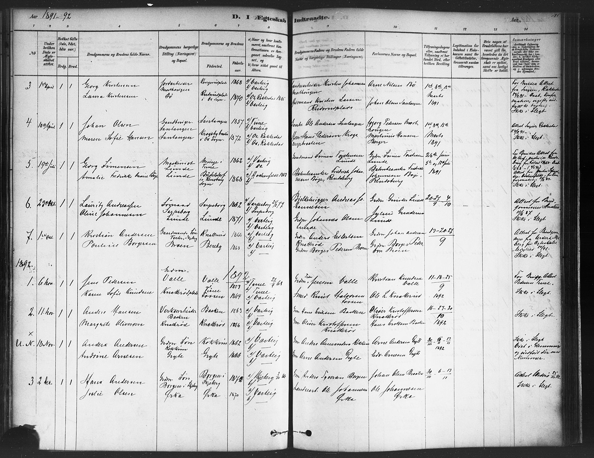 Varteig prestekontor Kirkebøker, SAO/A-10447a/F/Fa/L0002: Parish register (official) no. 2, 1878-1899, p. 185